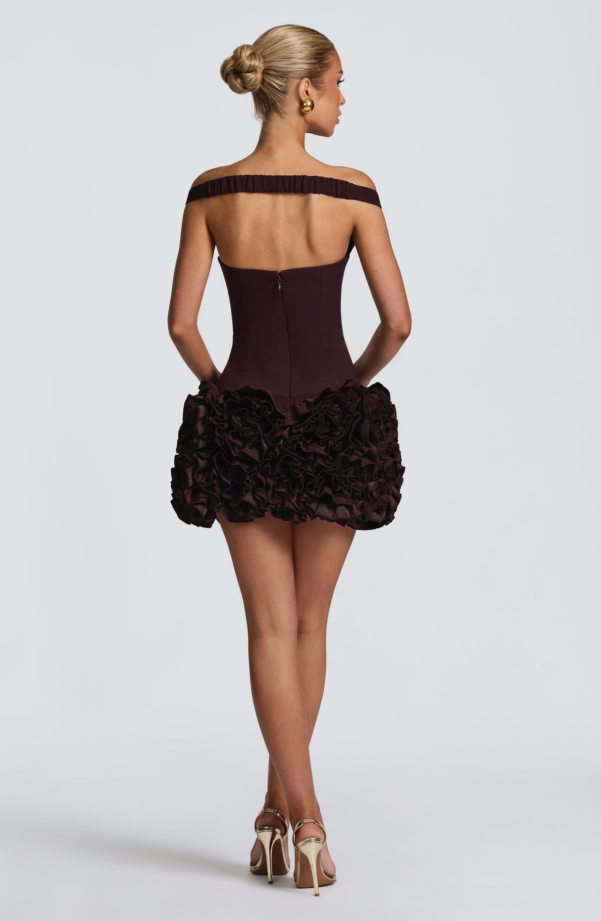Adette Mini Dress in Plum