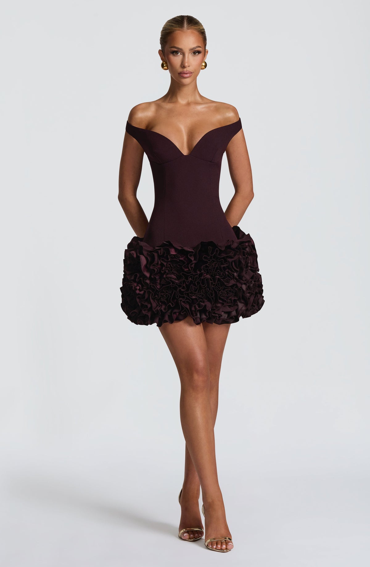 Adette Mini Dress in Plum
