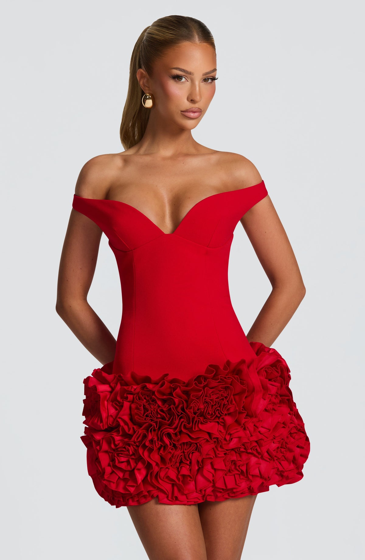 Adette Mini Dress in Red