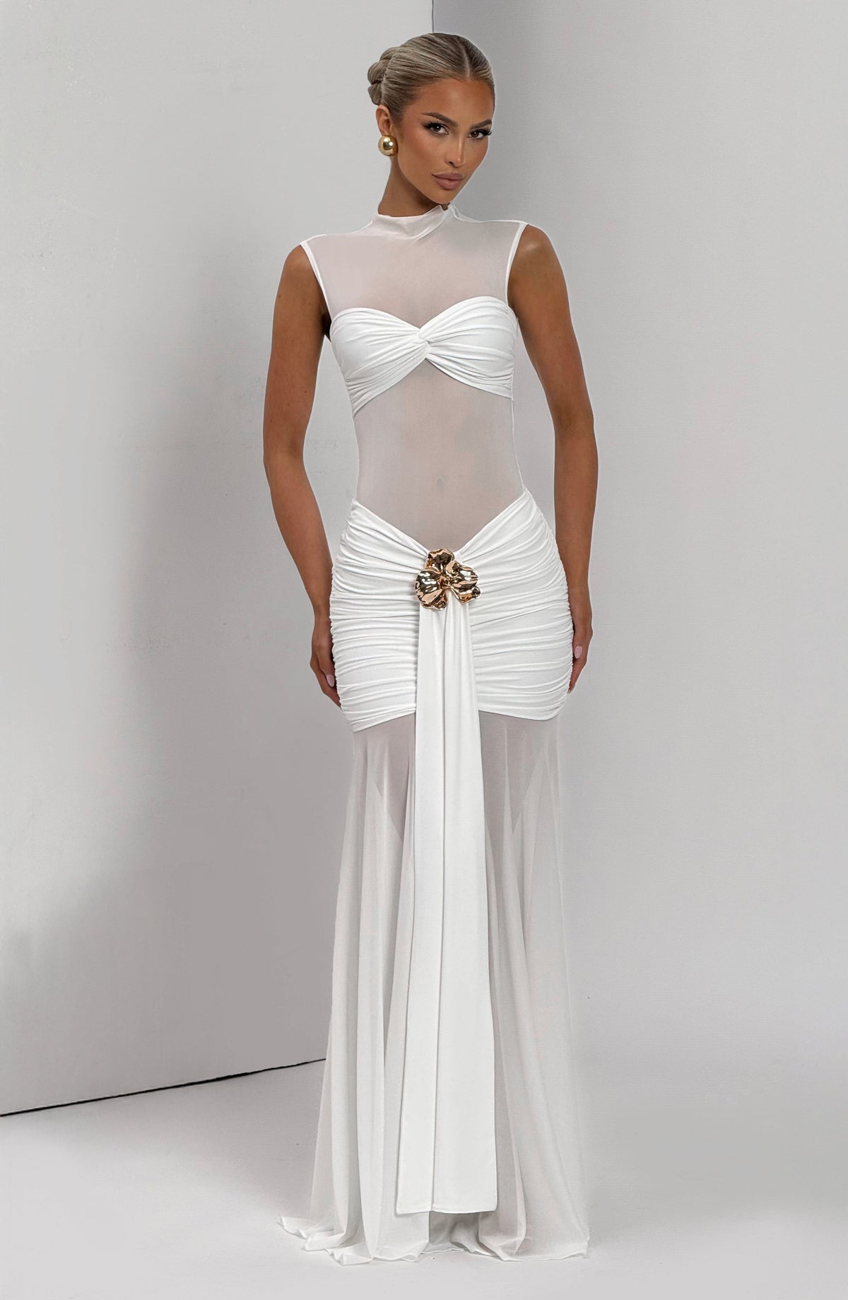 Adina Rose Top in White
