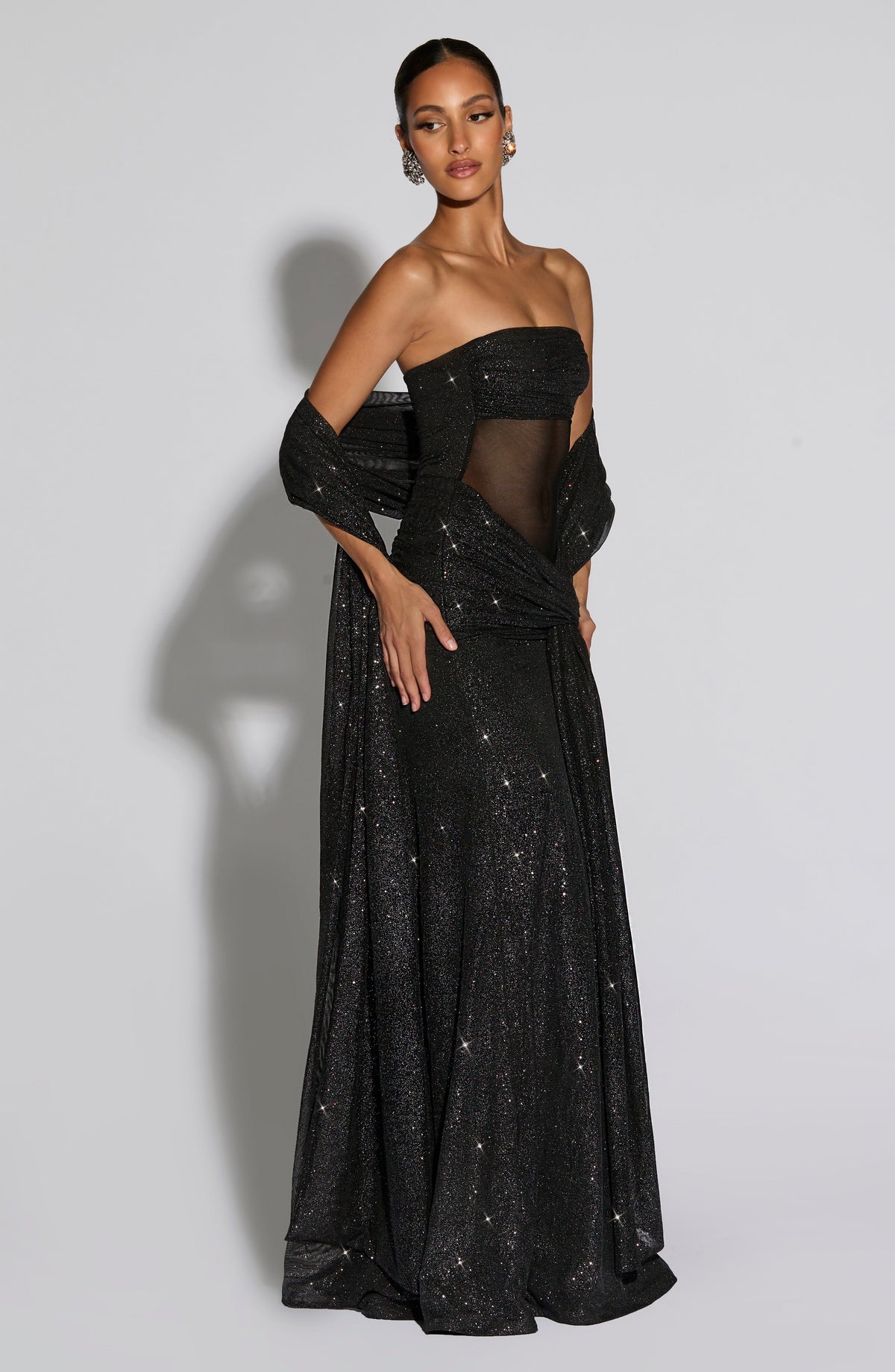 Agnessa Shawl in Black Sparkle