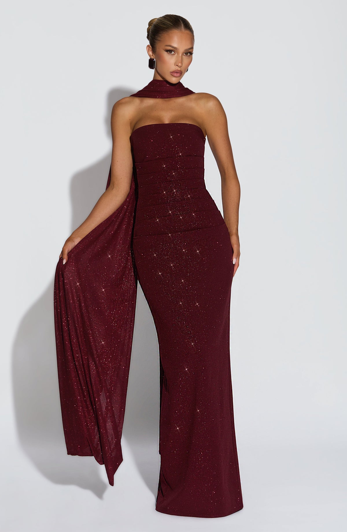 Agnessa Shawl in Wine Sparkle