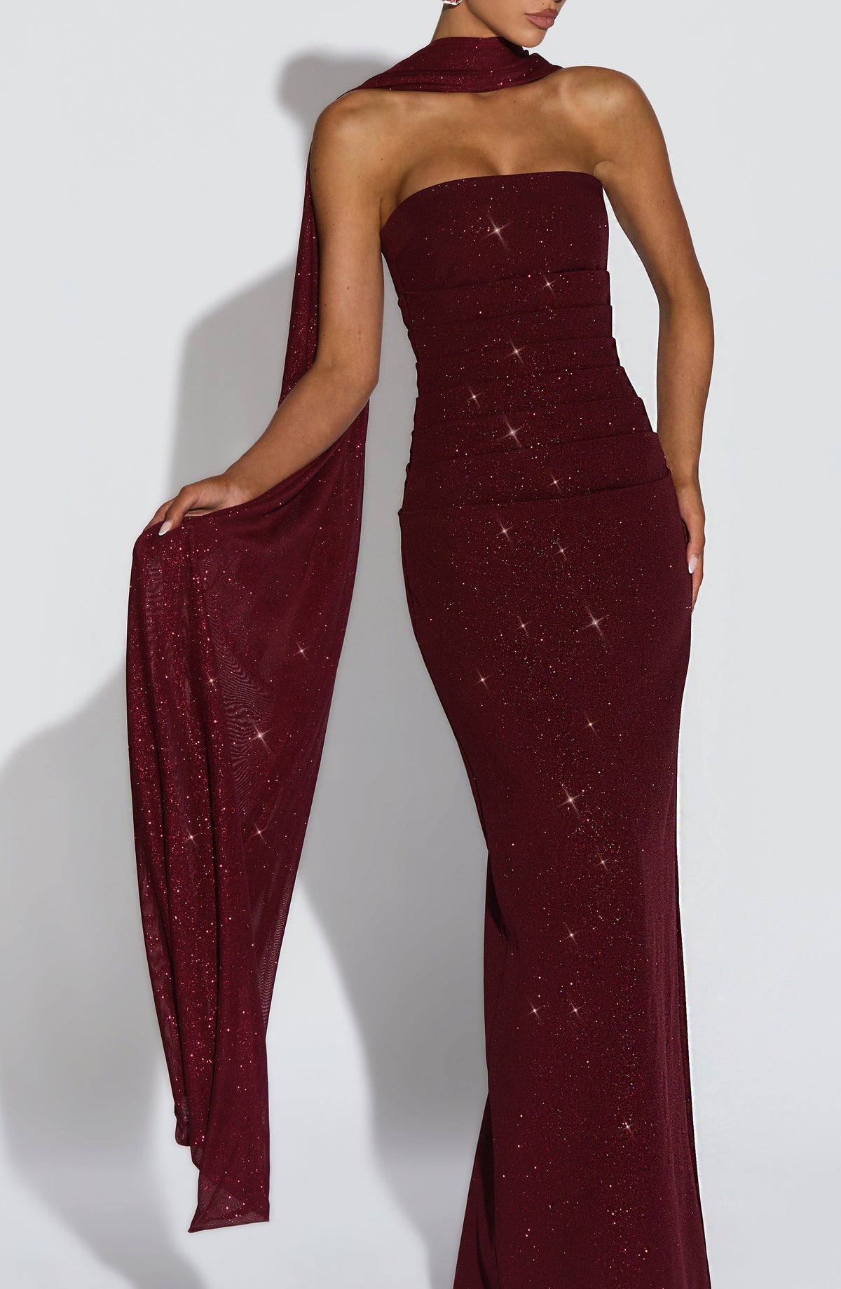 Agnessa Shawl in Wine Sparkle