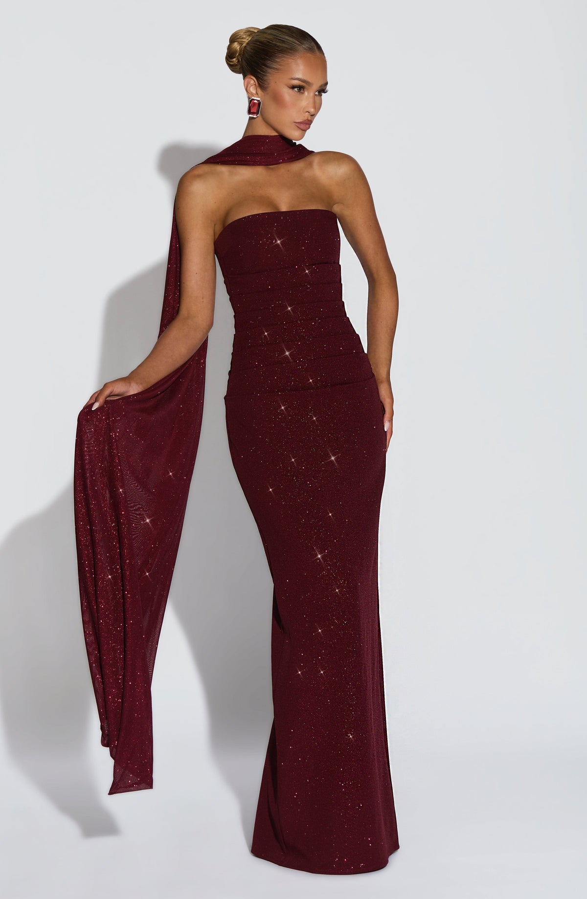 Agnessa Shawl in Wine Sparkle