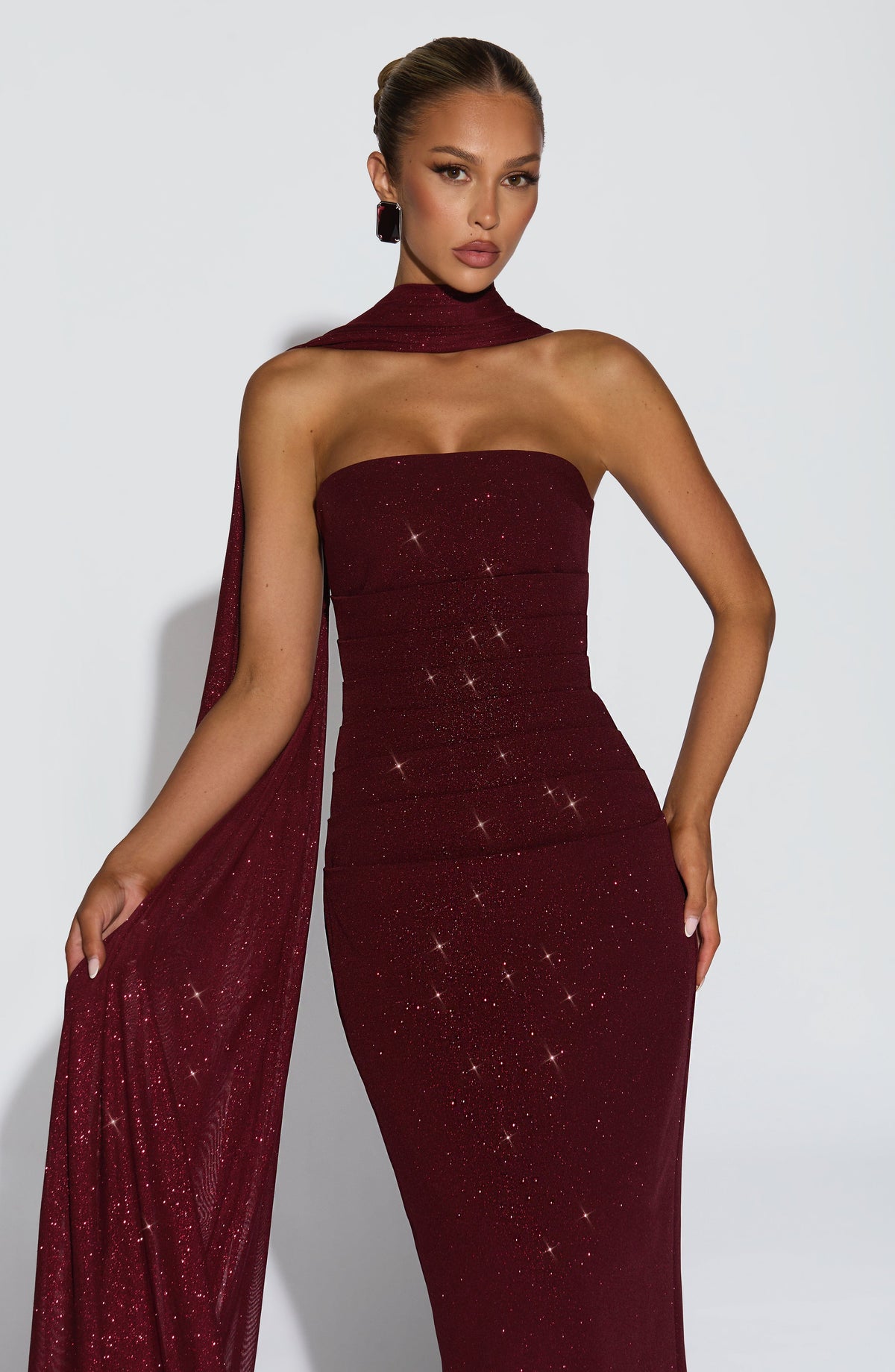 Agnessa Shawl in Wine Sparkle