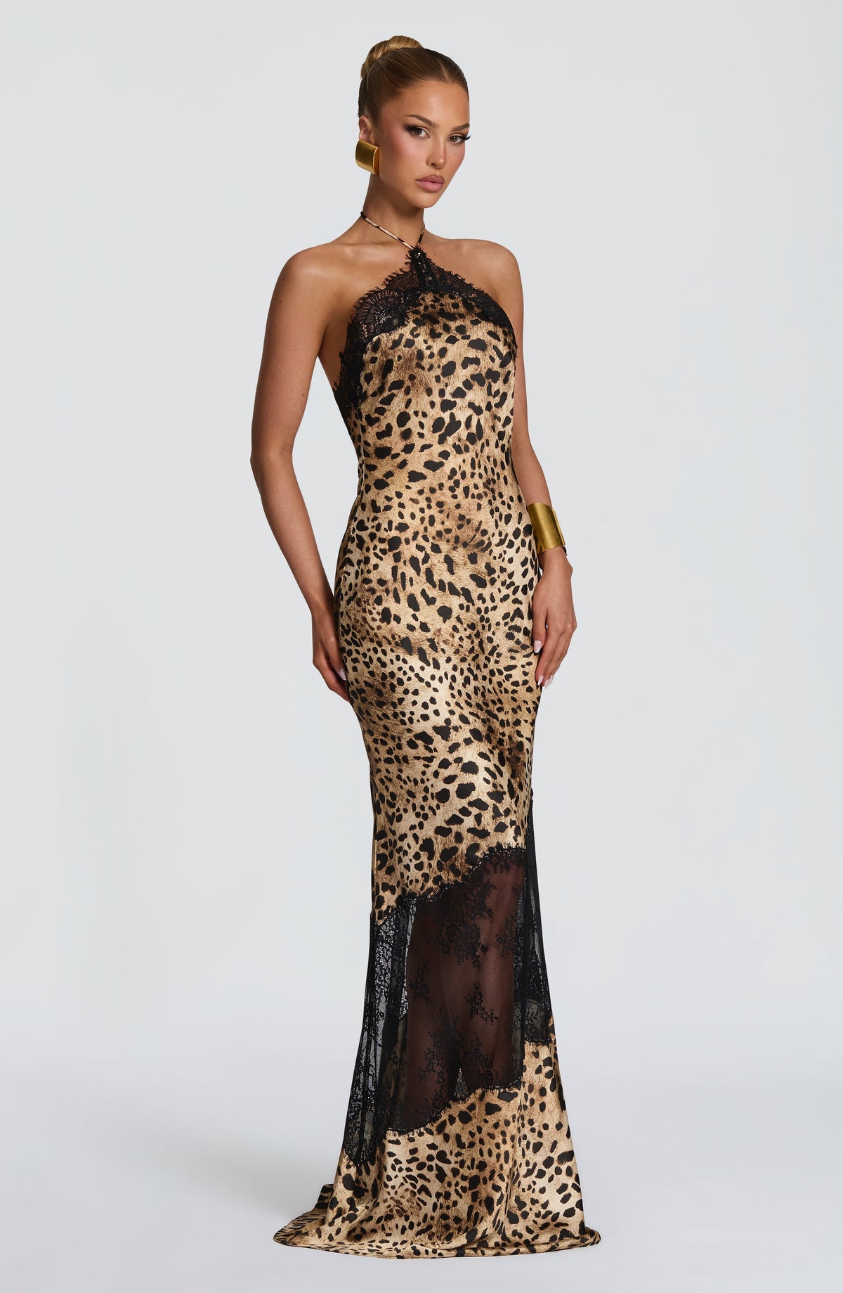 Agneta Maxi Dress in Leopard Print