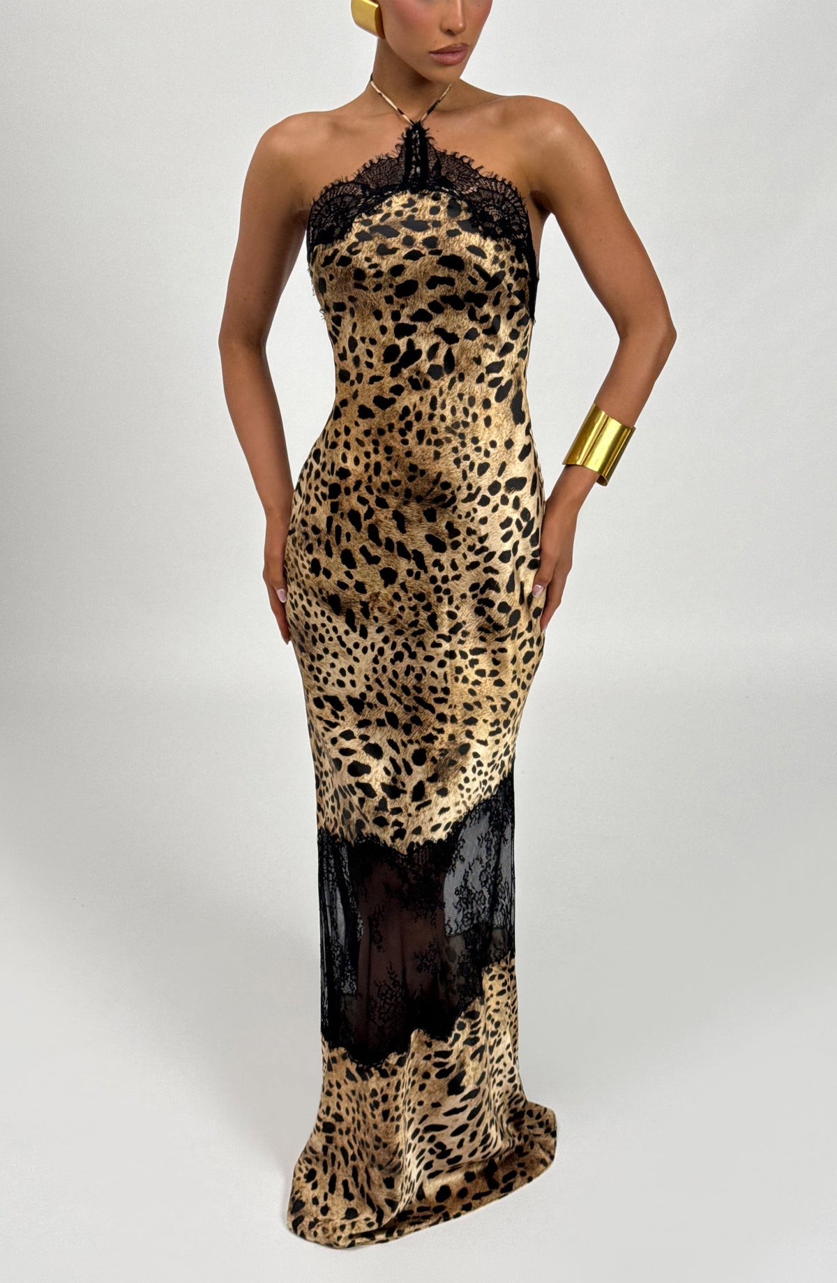Agneta Maxi Dress in Leopard Print