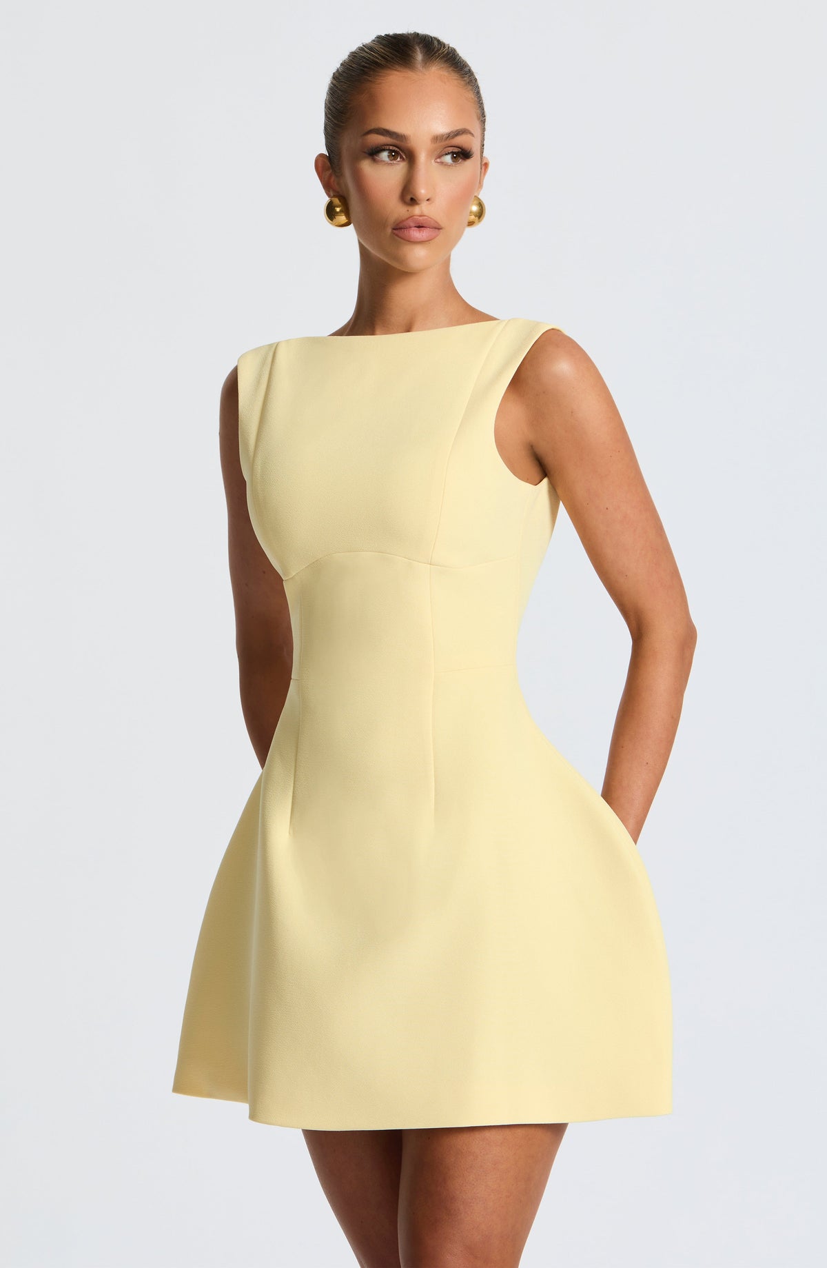Alanis Mini Dress in Lemon