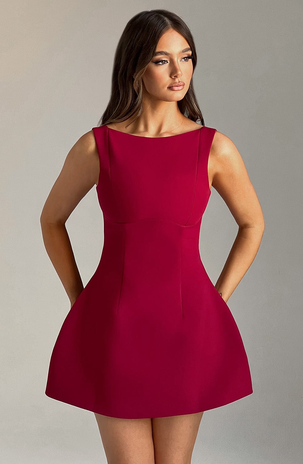 Alanis Mini Dress in Wine