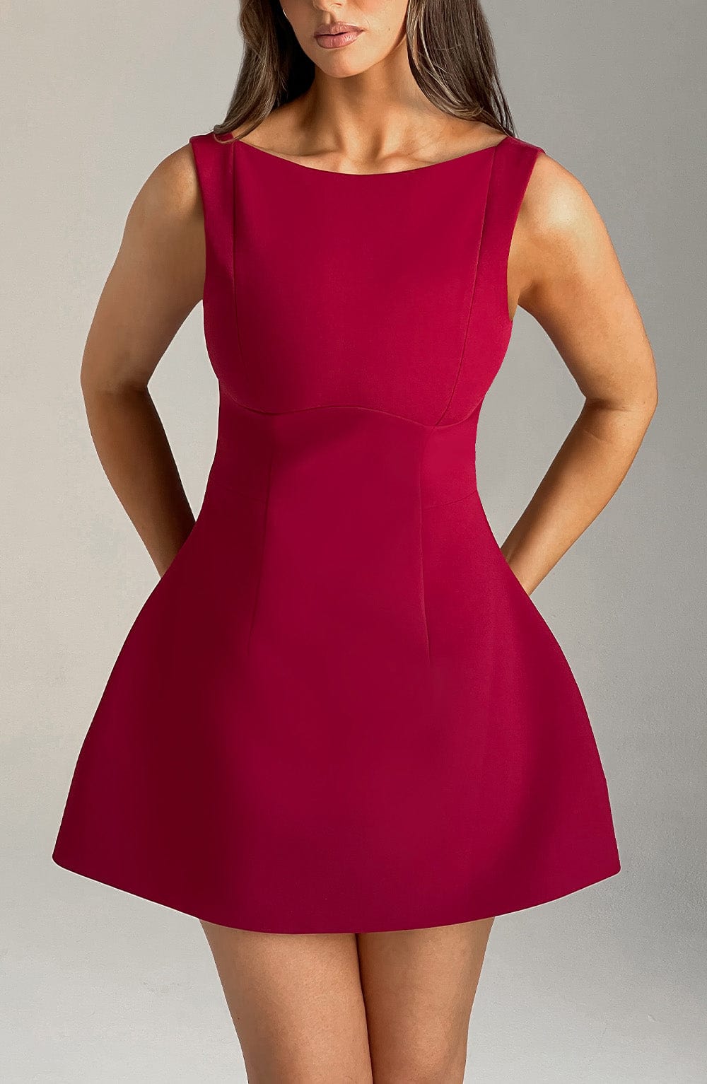 Alanis Mini Dress in Wine