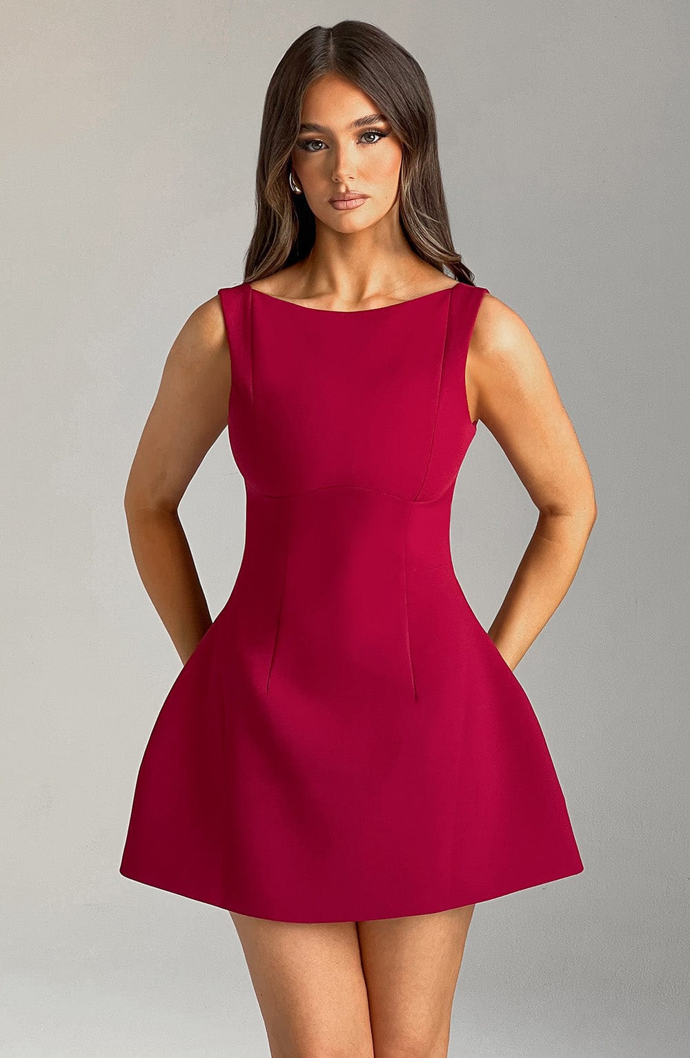 Alanis Mini Dress in Wine