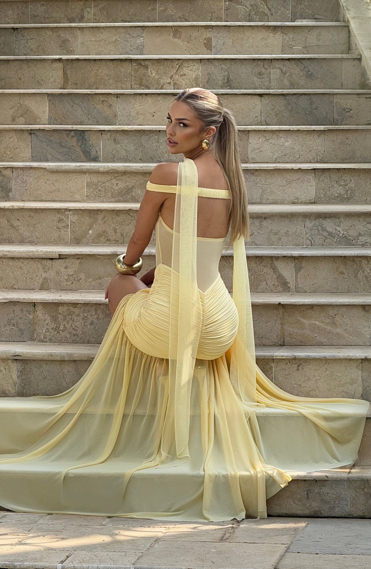 Alaya Maxi Dress in Lemon