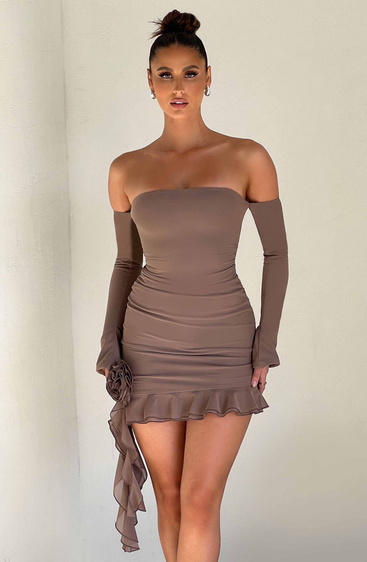Aleah Mini Dress in Chocolate