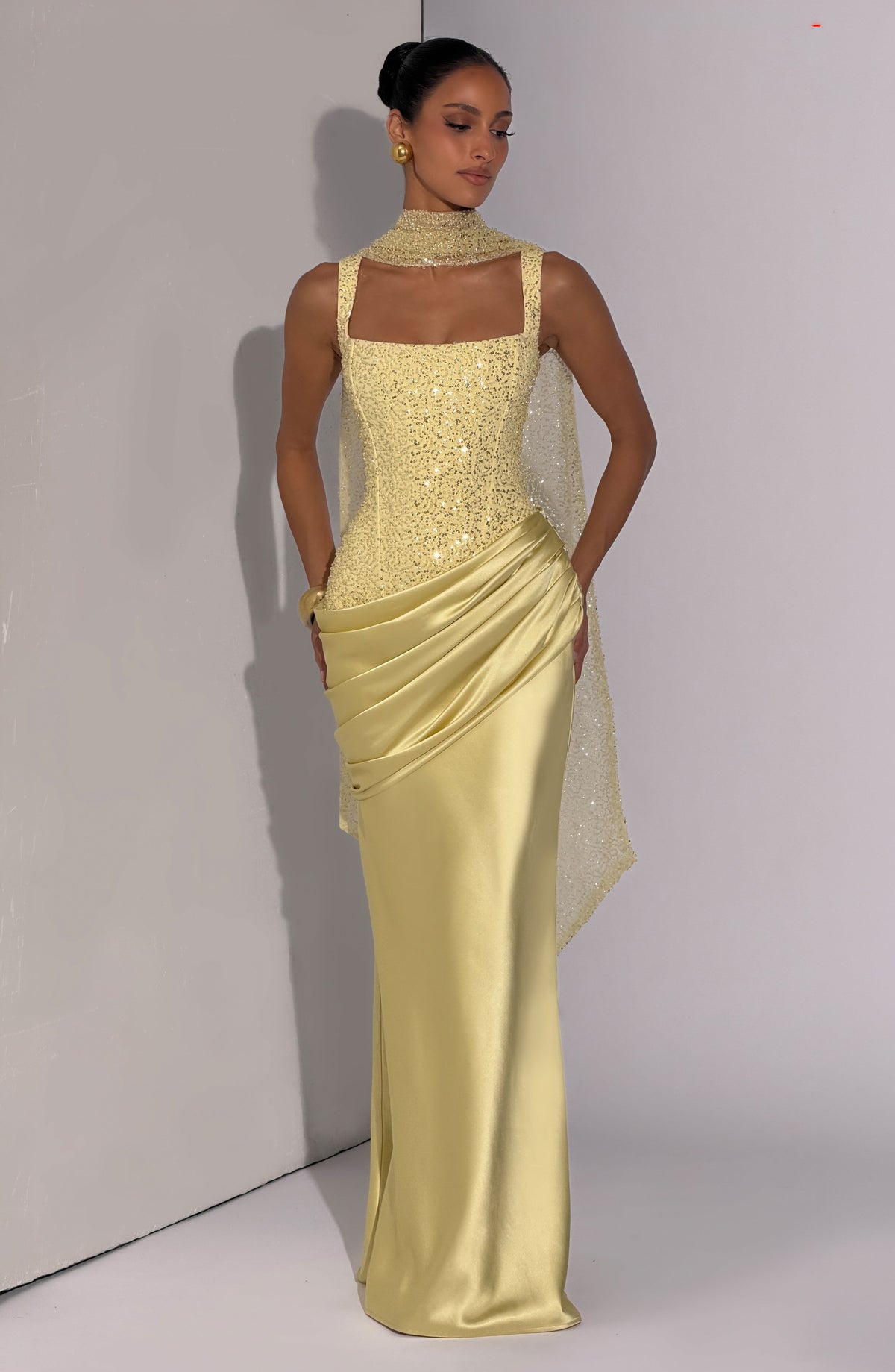 Alessandra Maxi Dress in Lemon