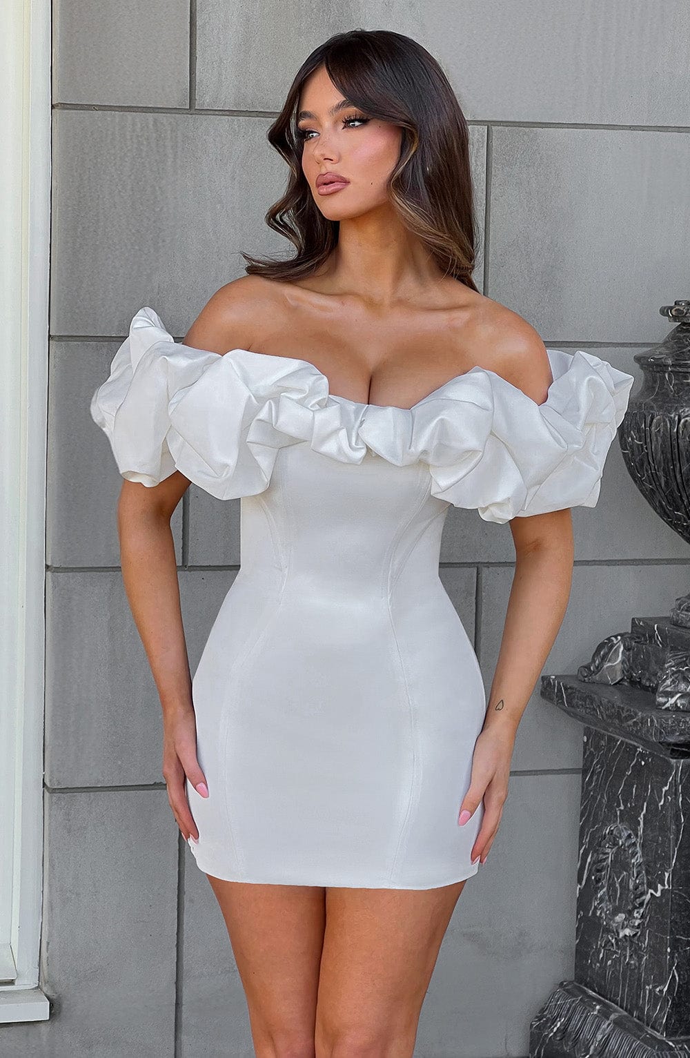 Alexa Mini Dress in White