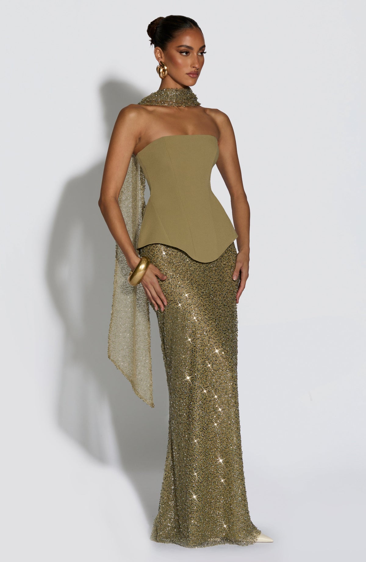 Allora Maxi Skirt in Sage