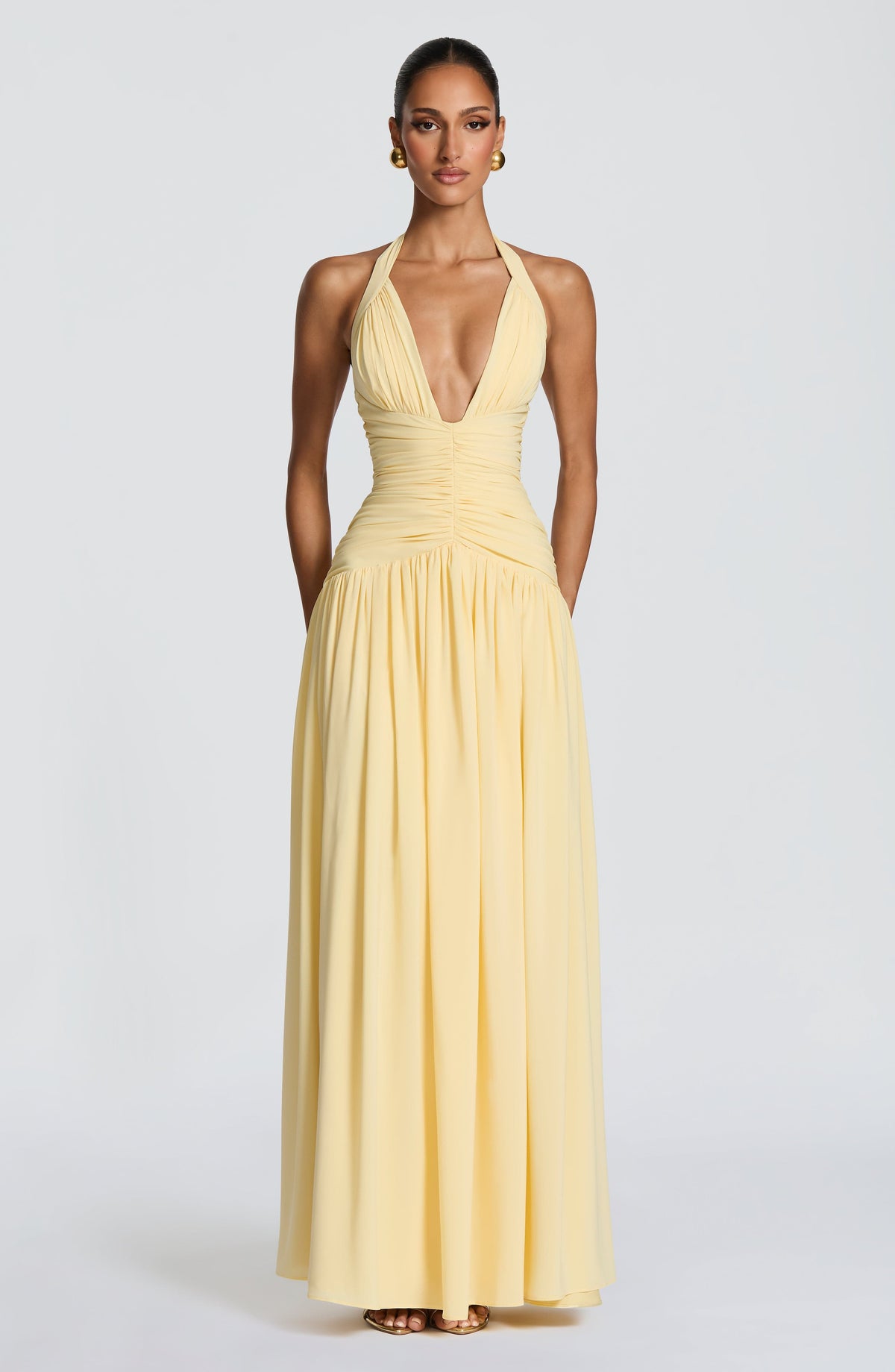 Amara Maxi Dress in Lemon