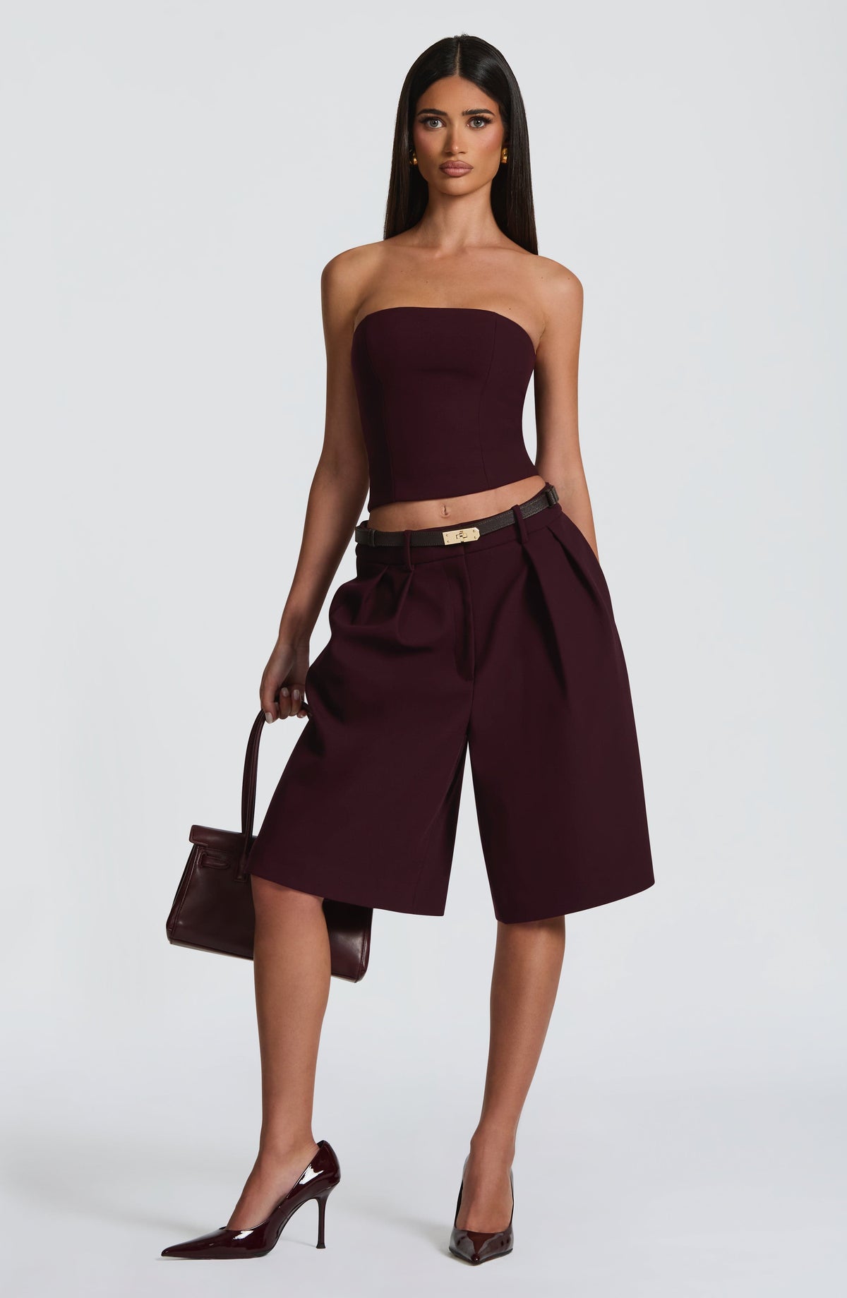 Amarah Bermuda Shorts in Plum