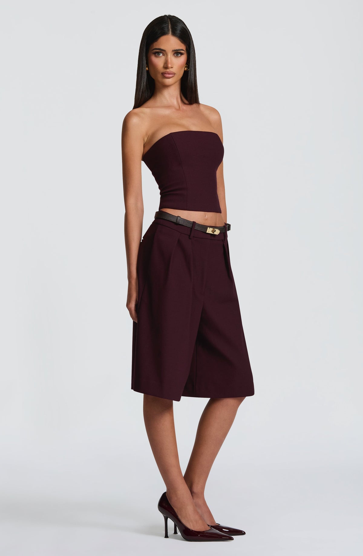 Amarah Bermuda Shorts in Plum