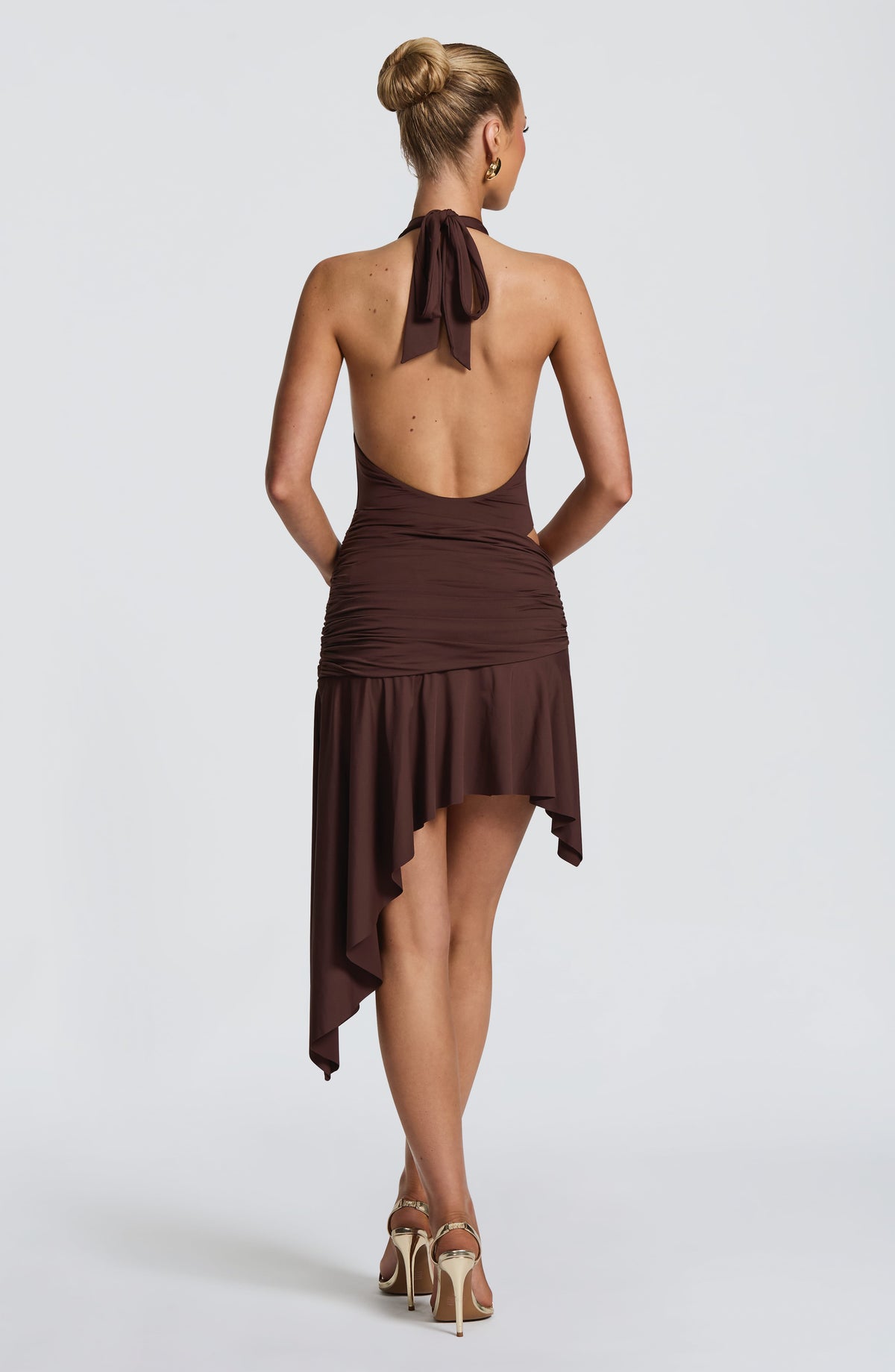 Amaro Mini Skirt in Plum Brown
