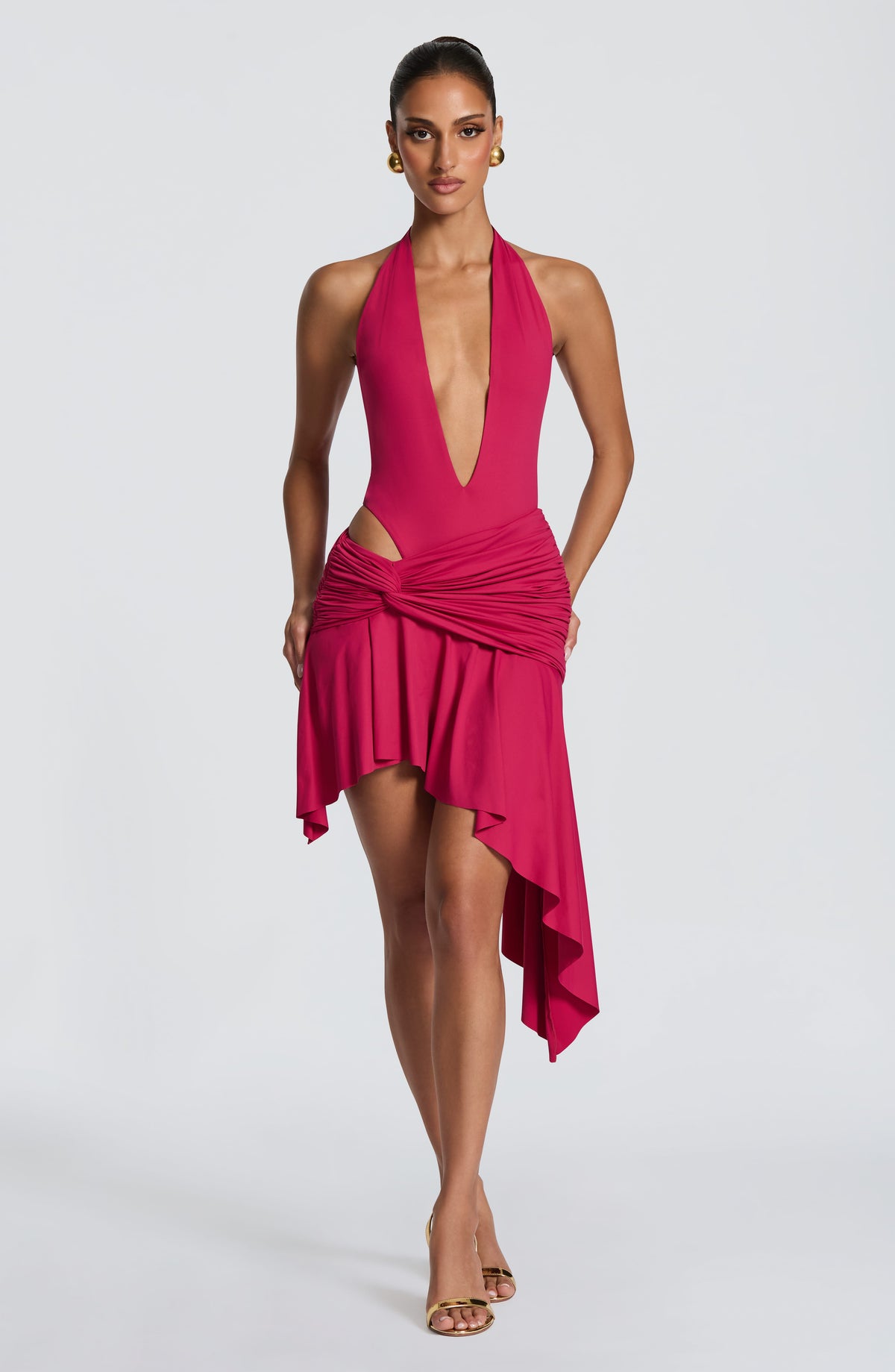 Amaro Mini Skirt in Raspberry