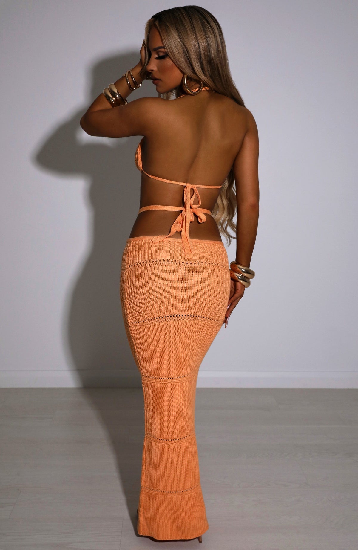 Amberly Maxi Skirt in Orange