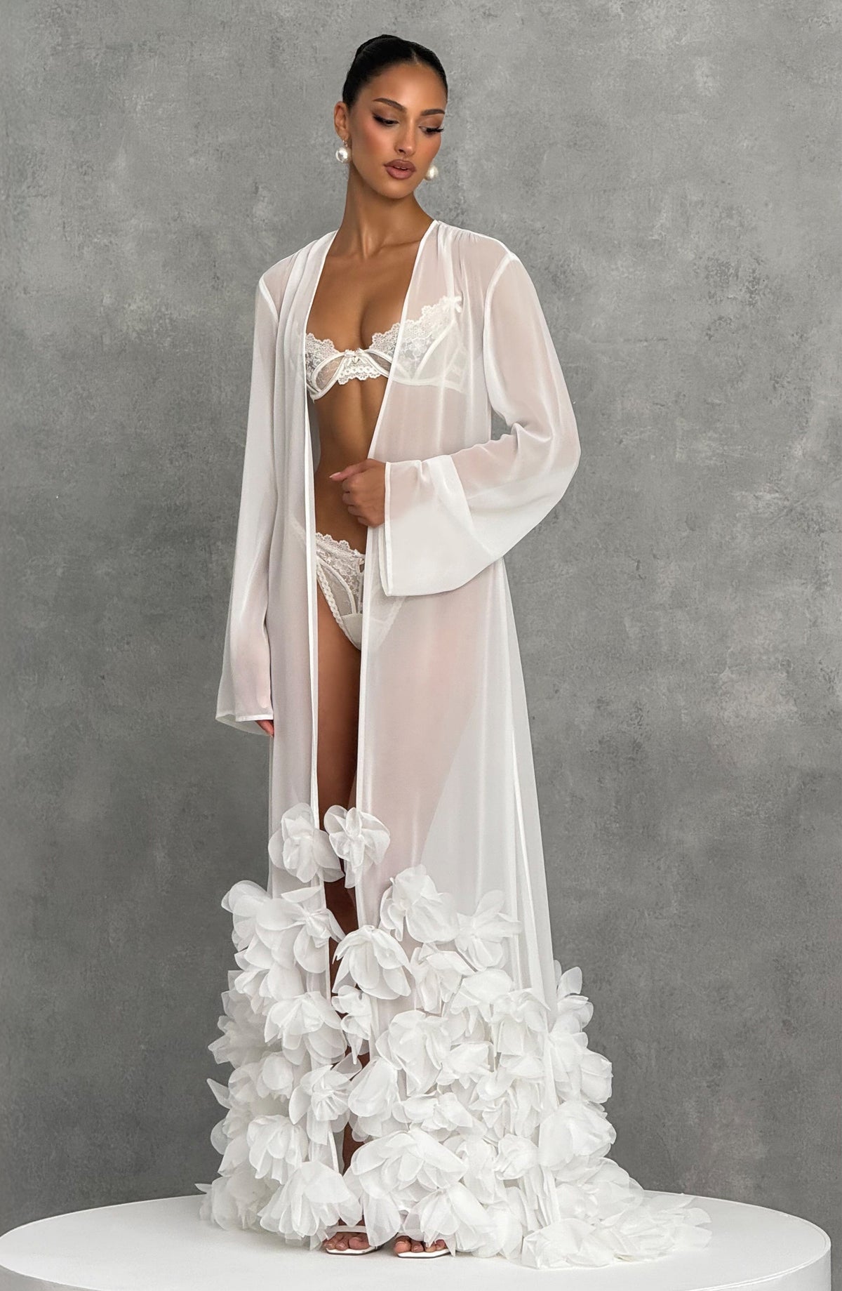 Amelia Dressing Gown in Ivory