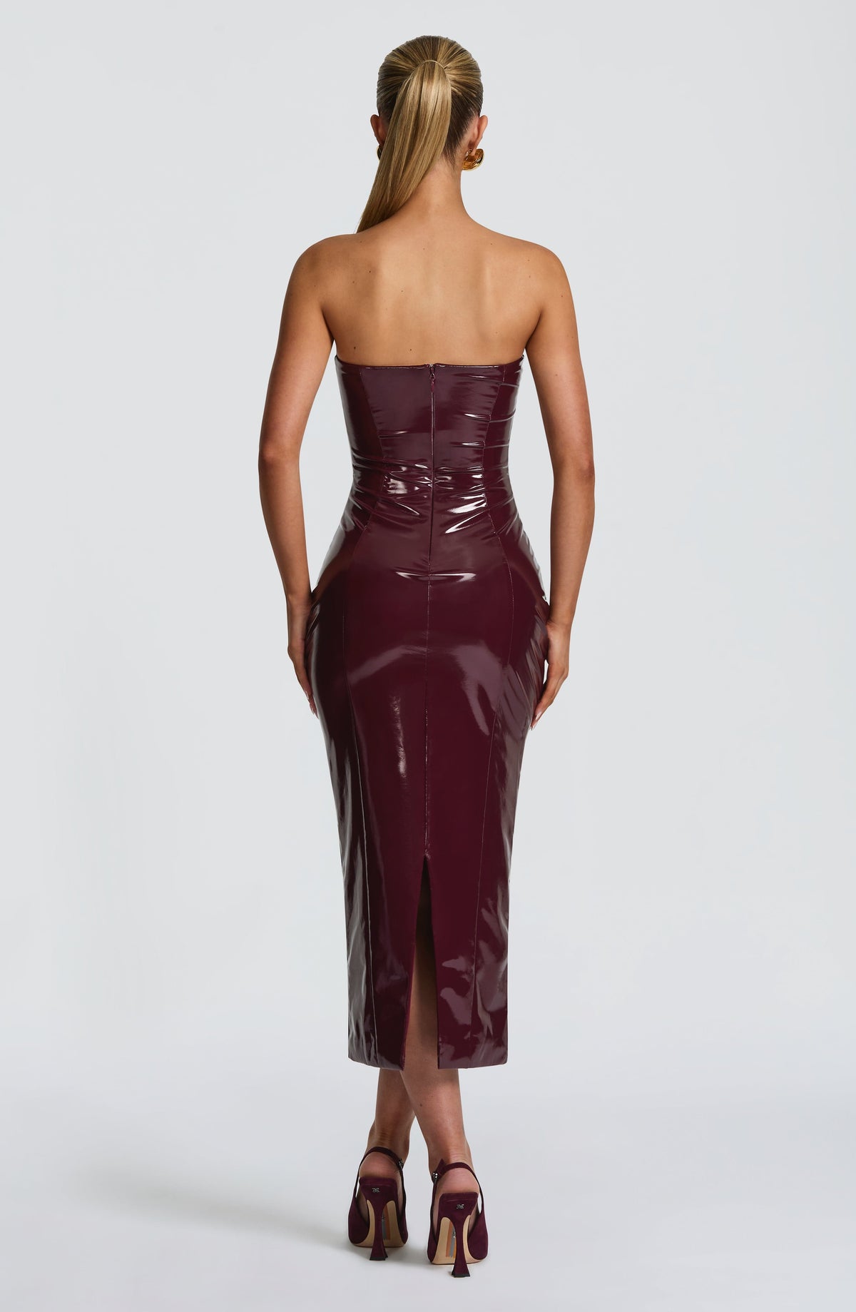 Amelie Midi Dress in Cherry Lacquer