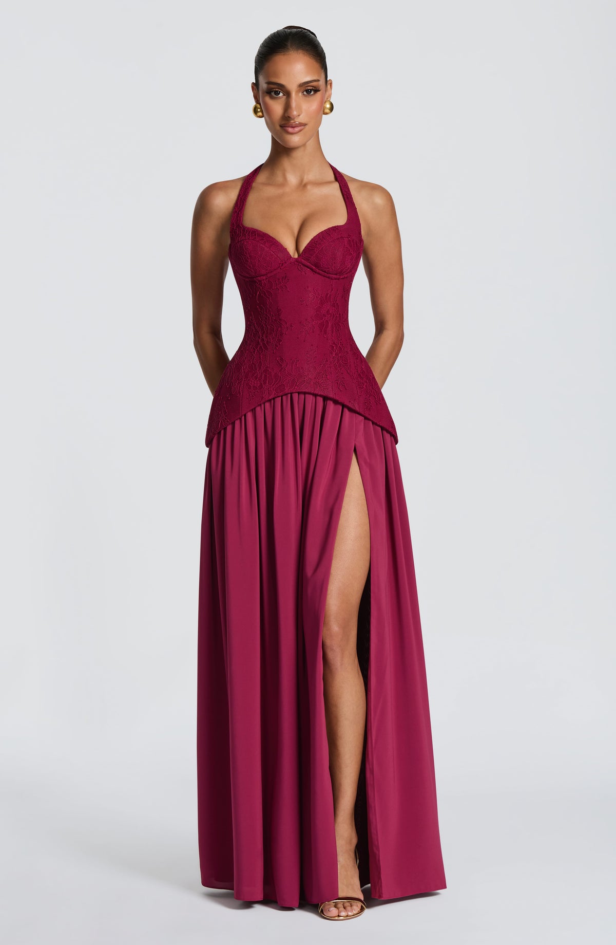 Amira Maxi Dress in Mulberry