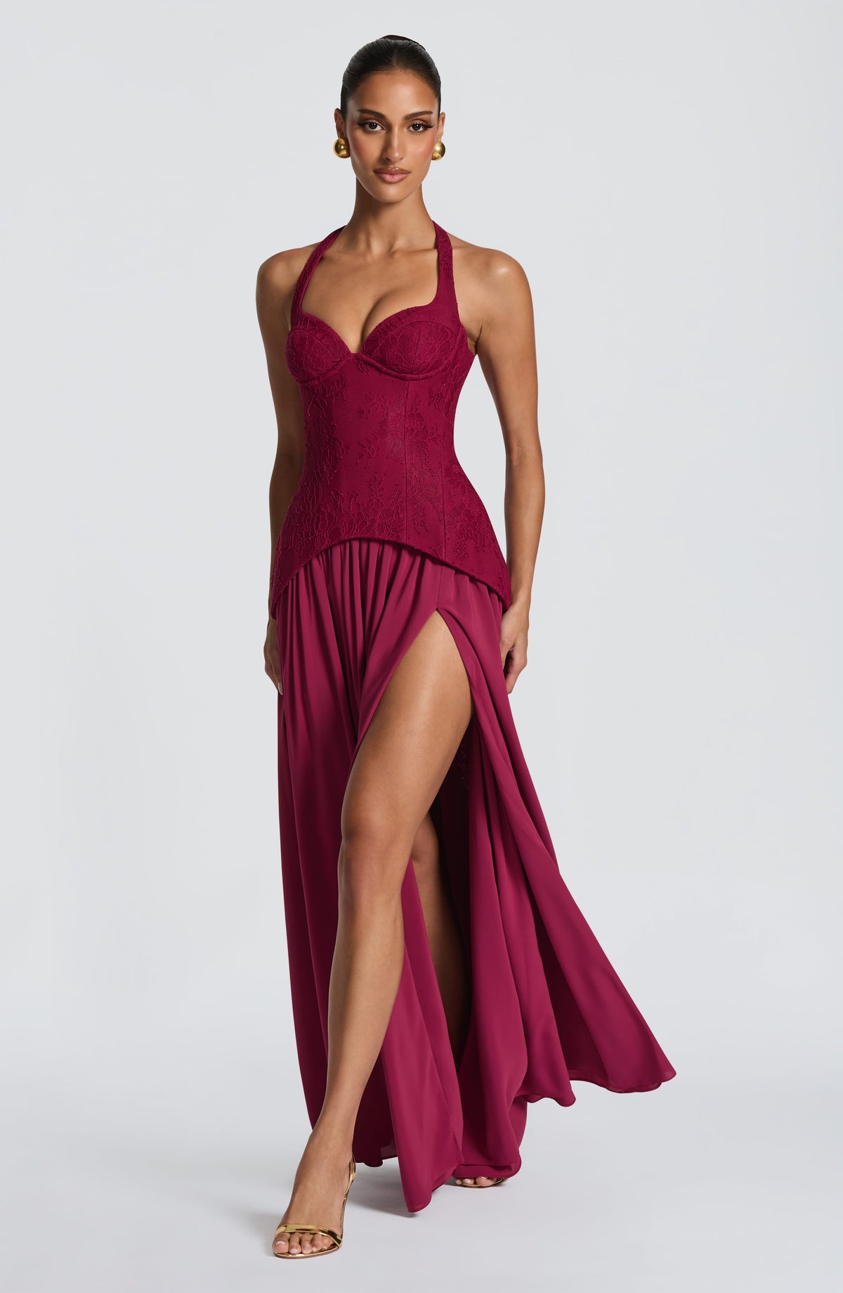 Amira Maxi Dress in Mulberry