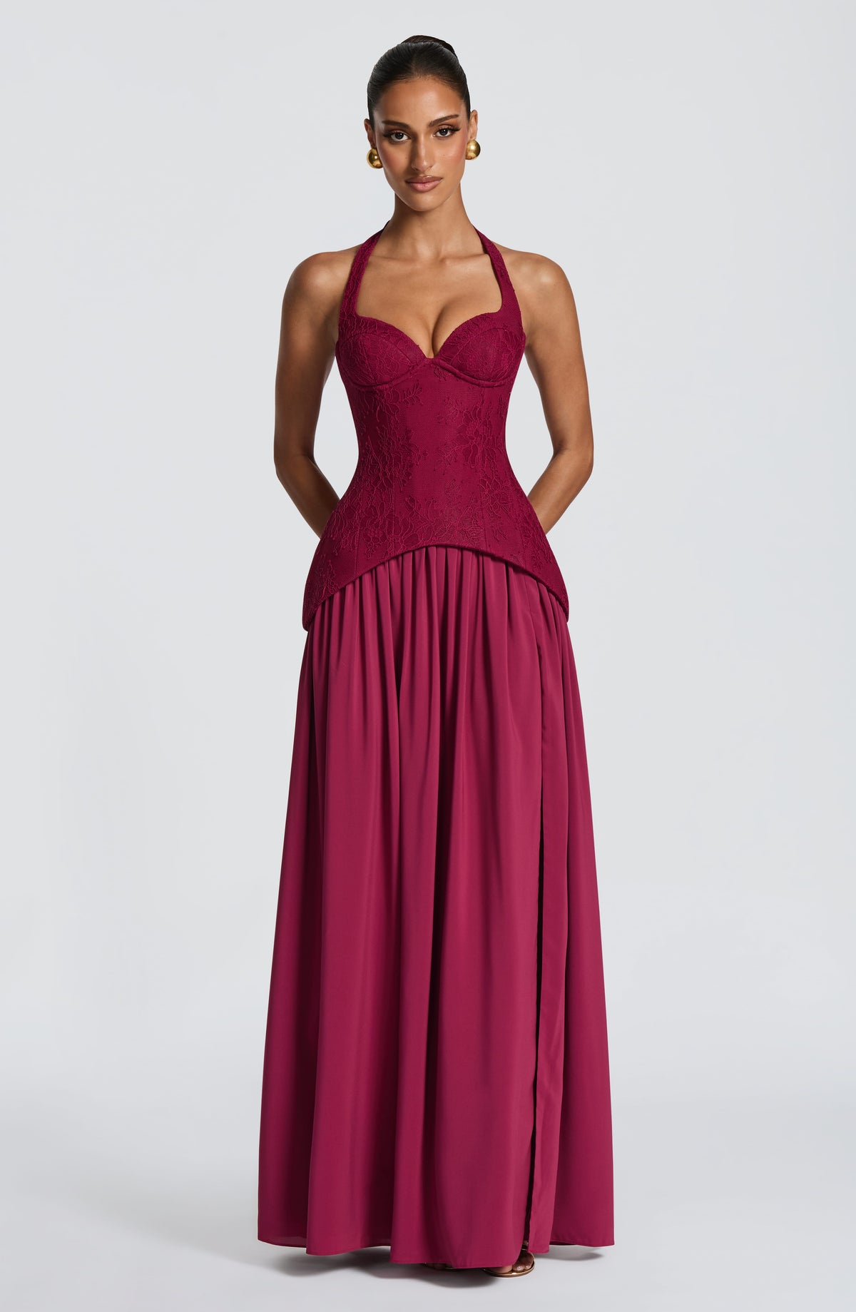 Amira Maxi Dress in Mulberry