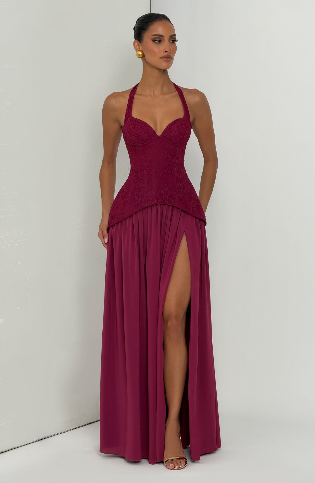 Amira Maxi Dress in Mulberry