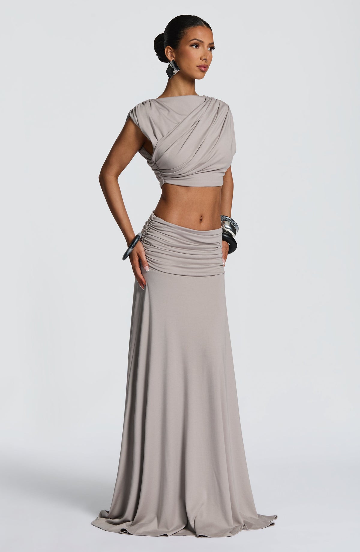 Amora Top in Light Grey