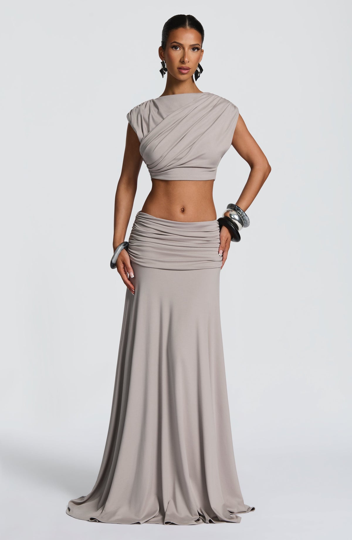 Amora Top in Light Grey