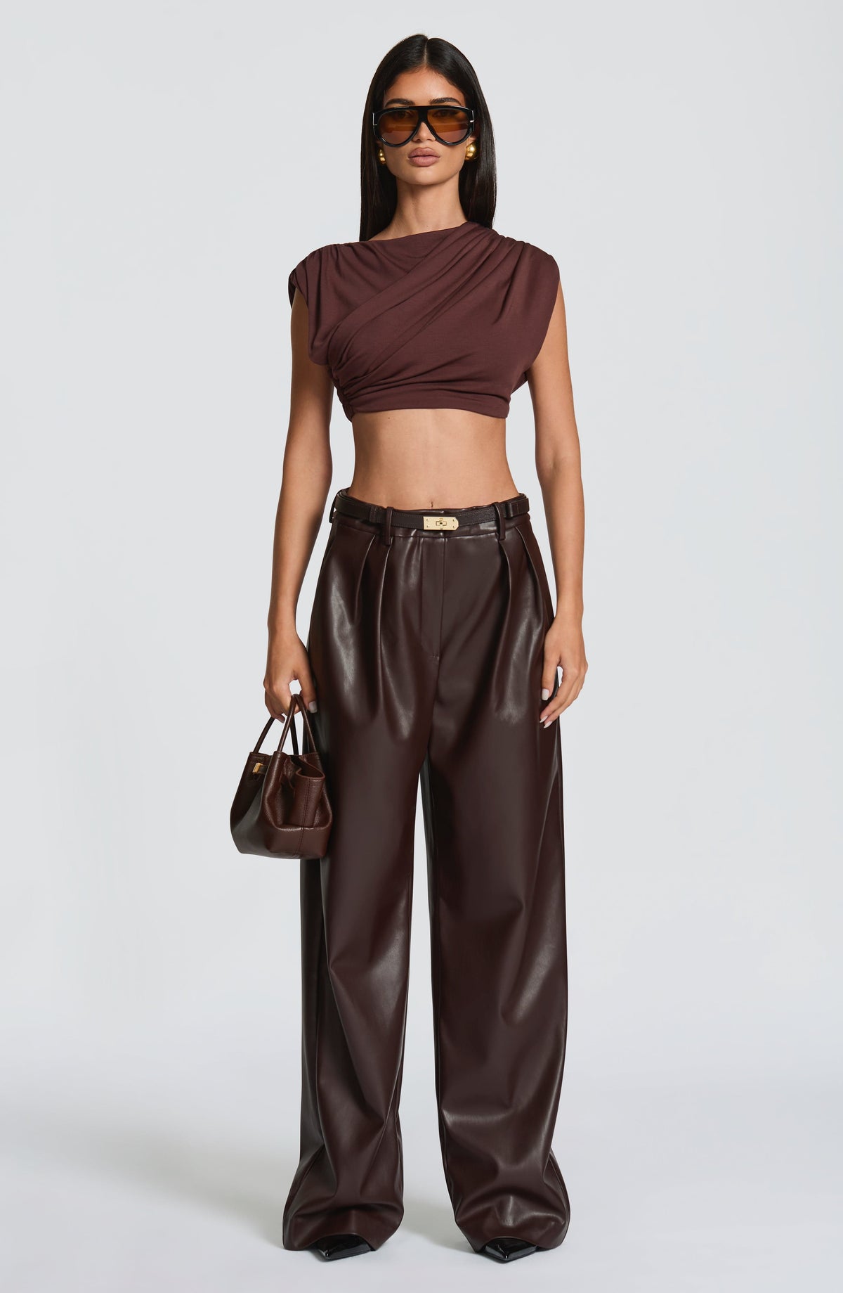Amora Top in Plum Brown