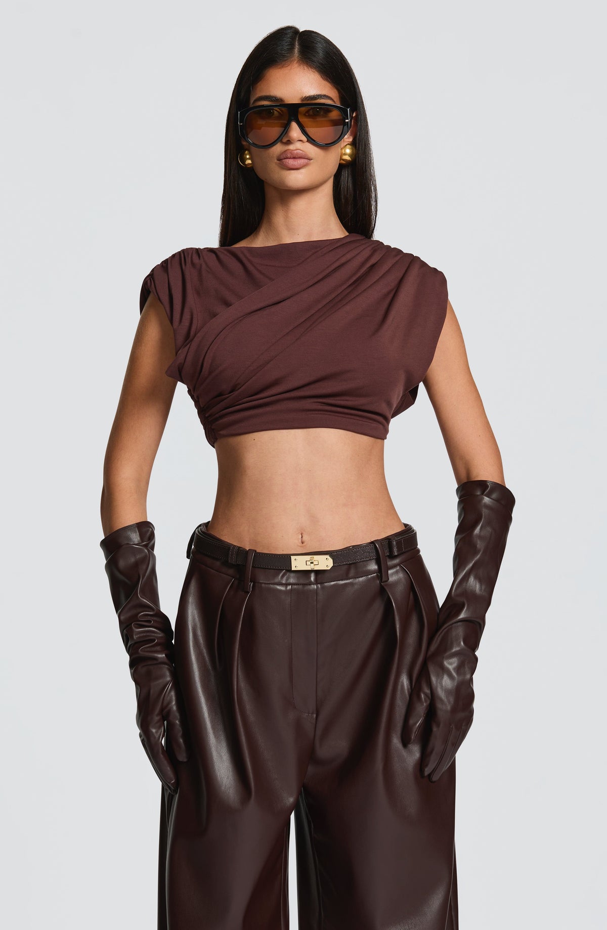 Amora Top in Plum Brown
