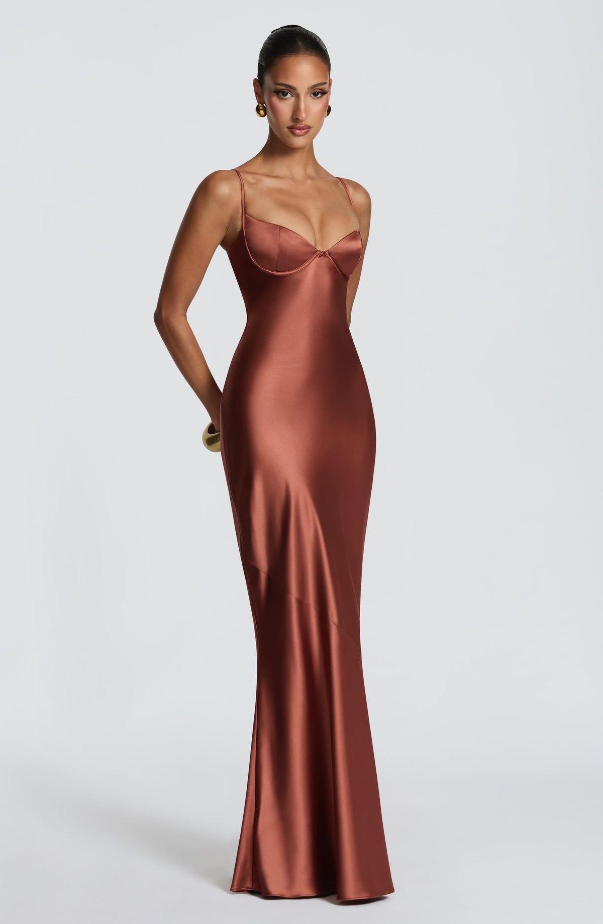 Amorella Maxi Dress in Rust