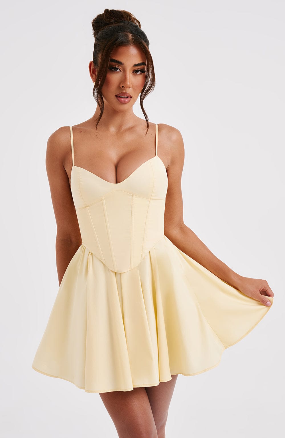 Analise Mini Dress in Lemon