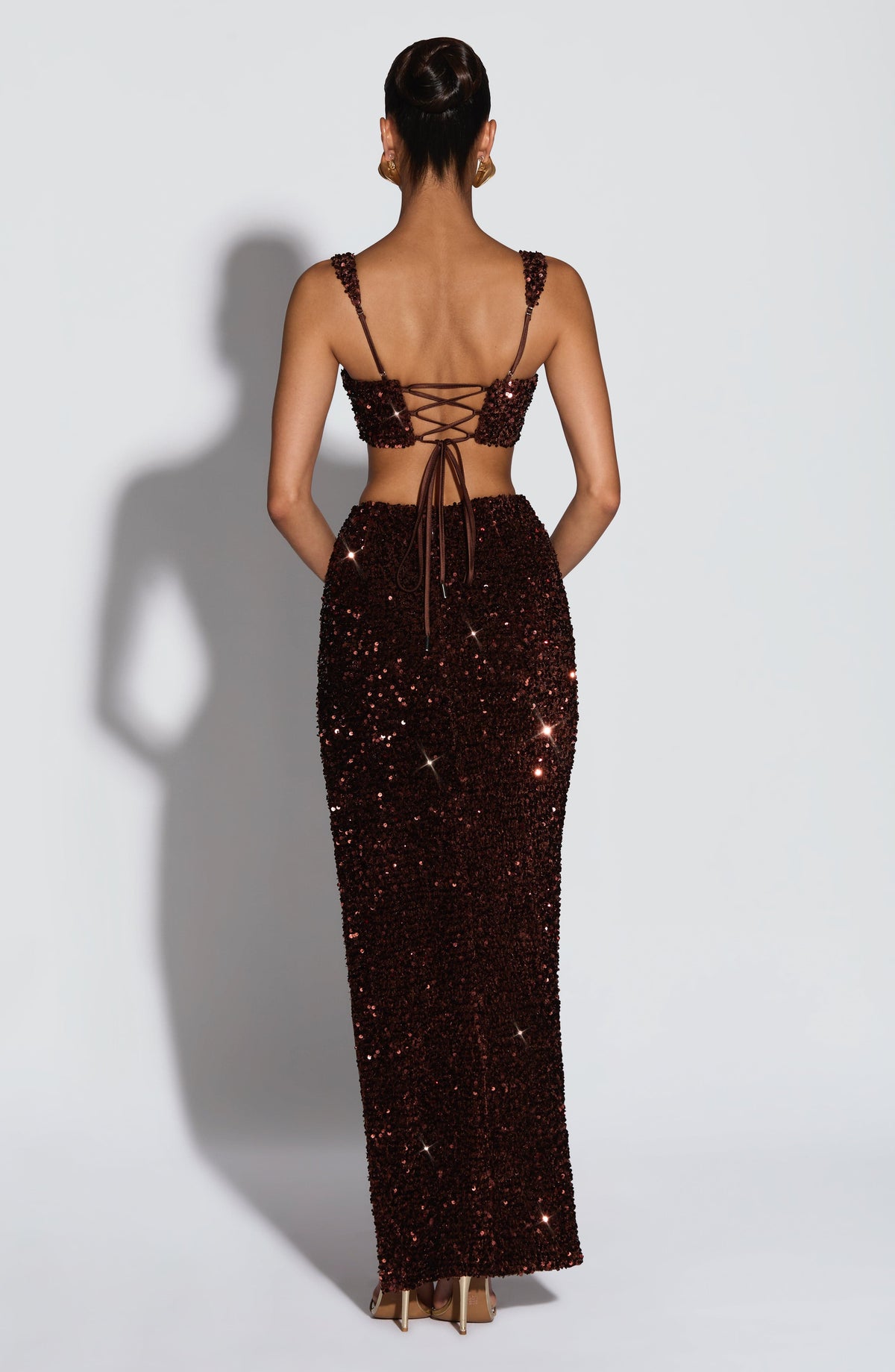 Anayah Maxi Skirt in Plum Brown