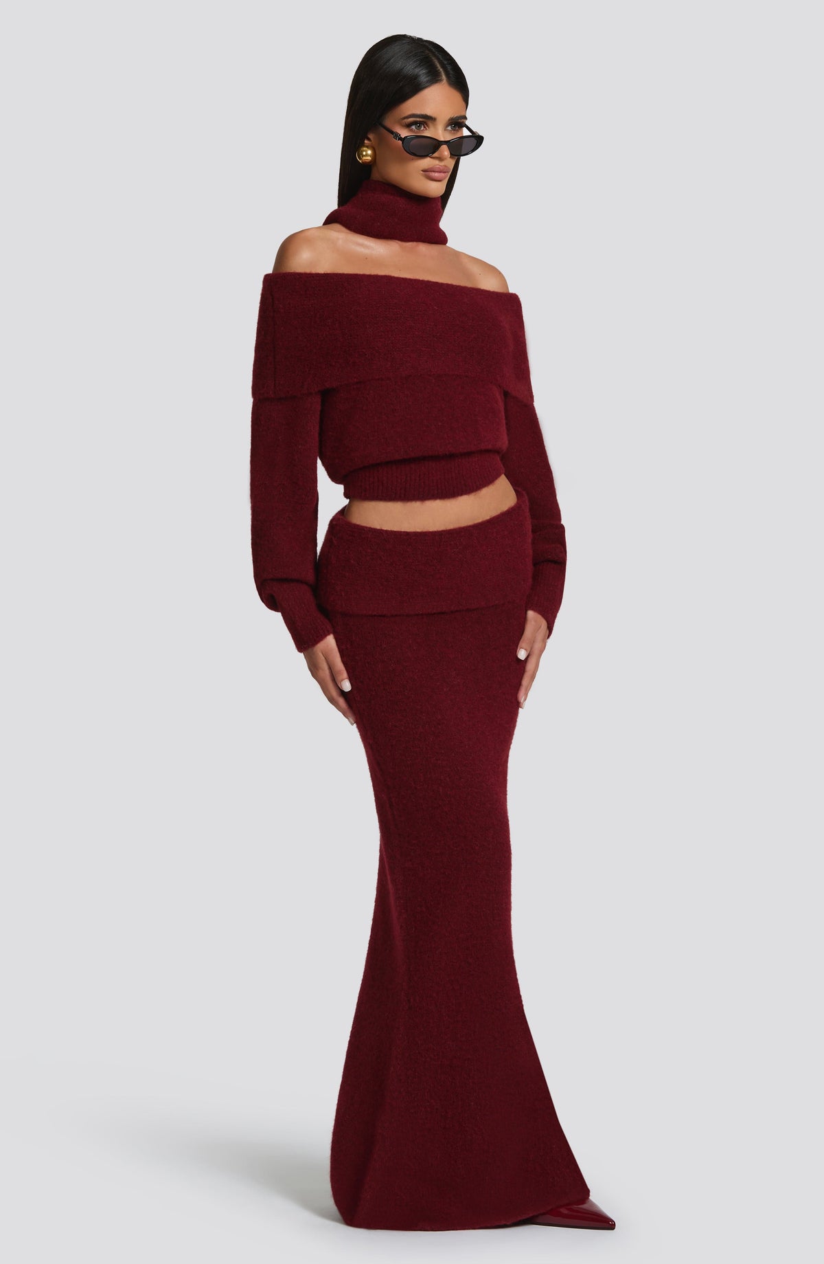 Andra Maxi Skirt in Burgundy