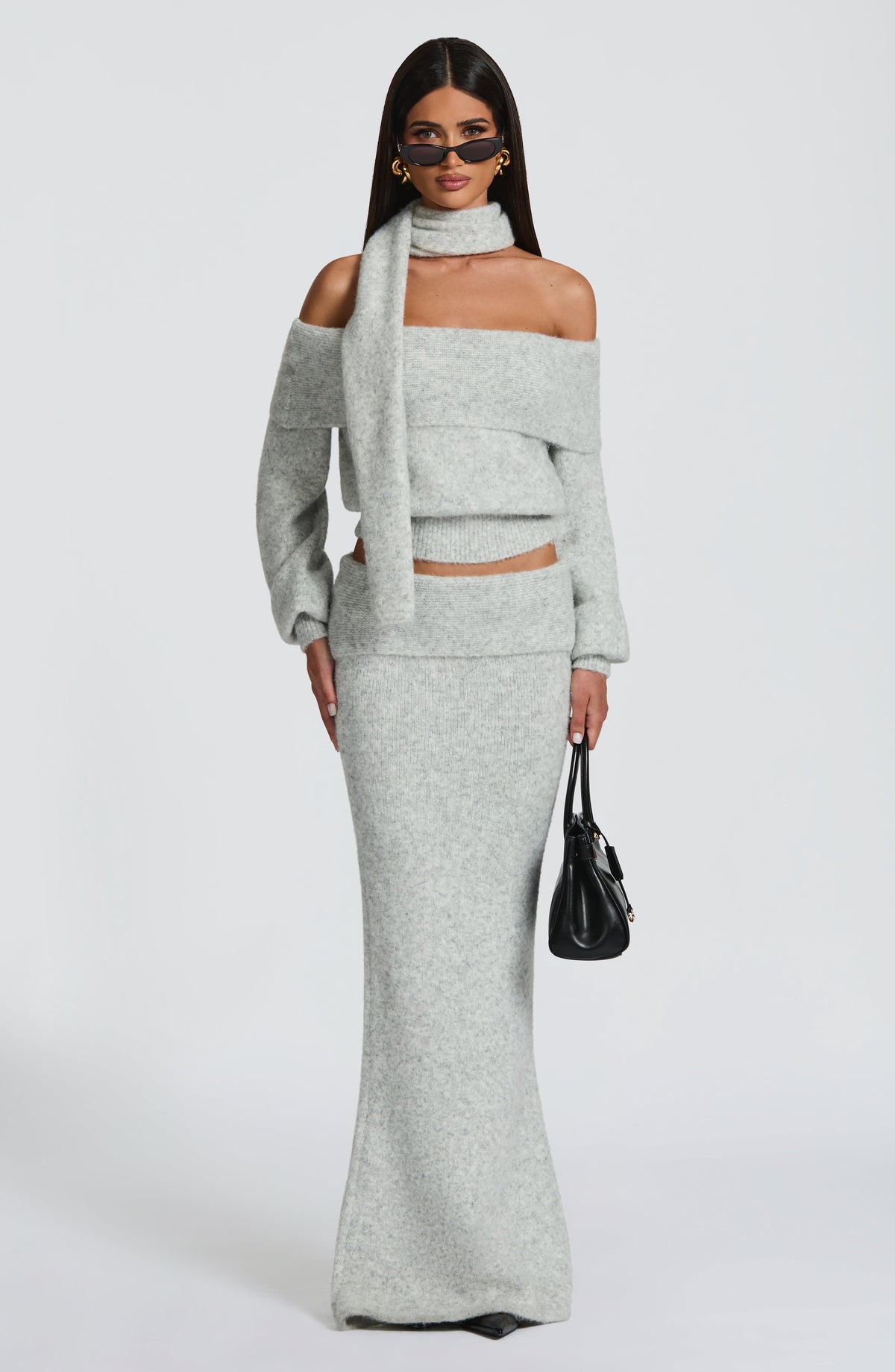 Andra Top in Light Grey Marl