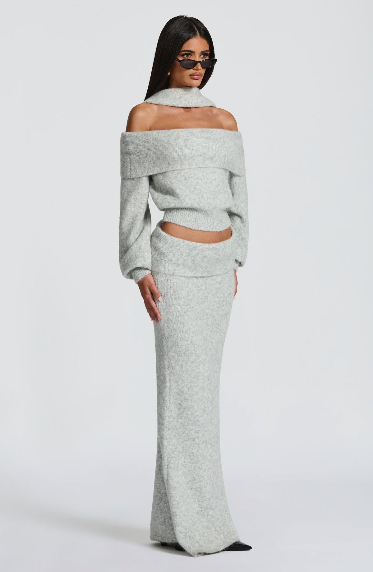 Andra Top in Light Grey Marl