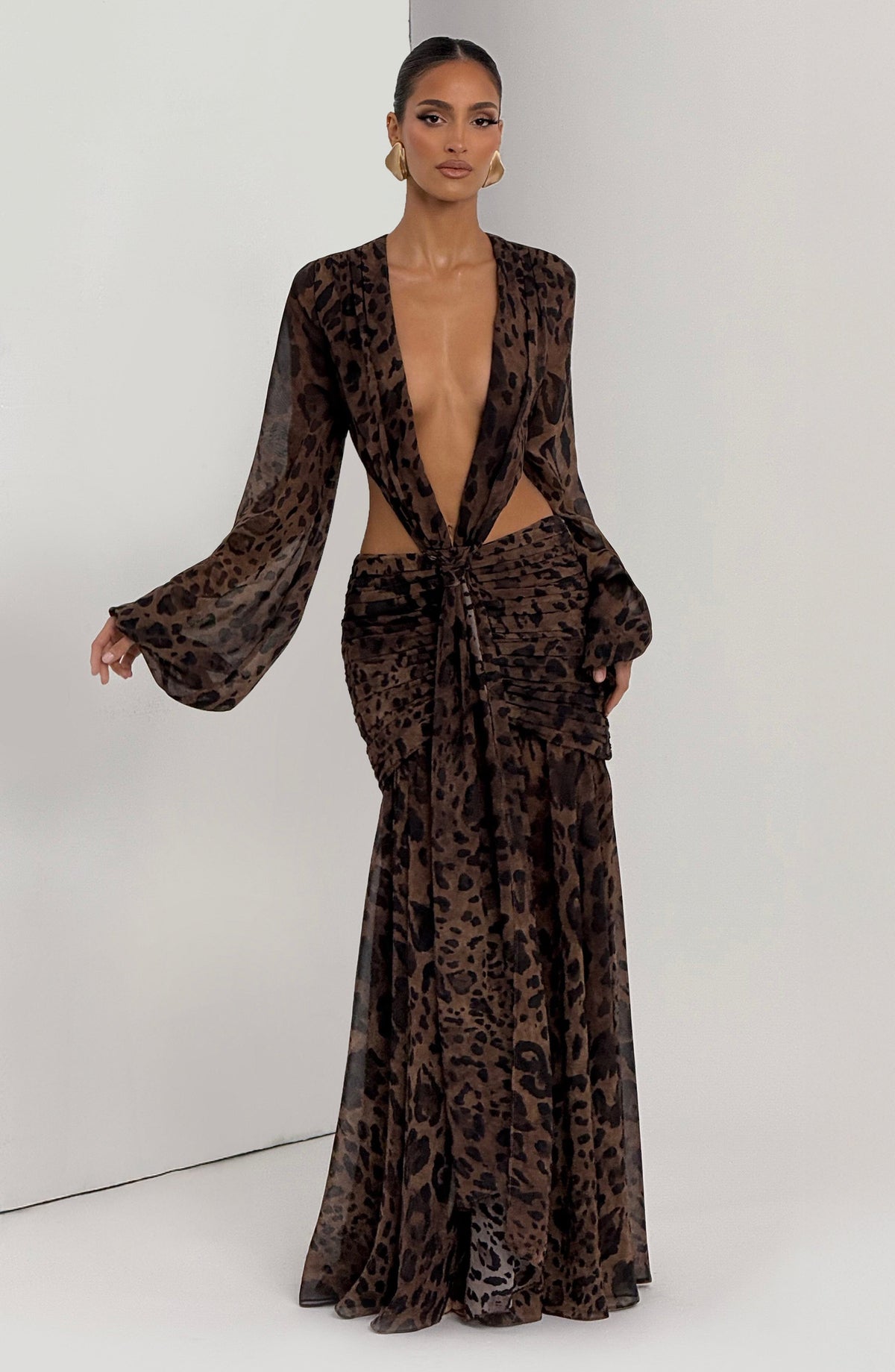 Andreia Maxi Dress in Leopard Print