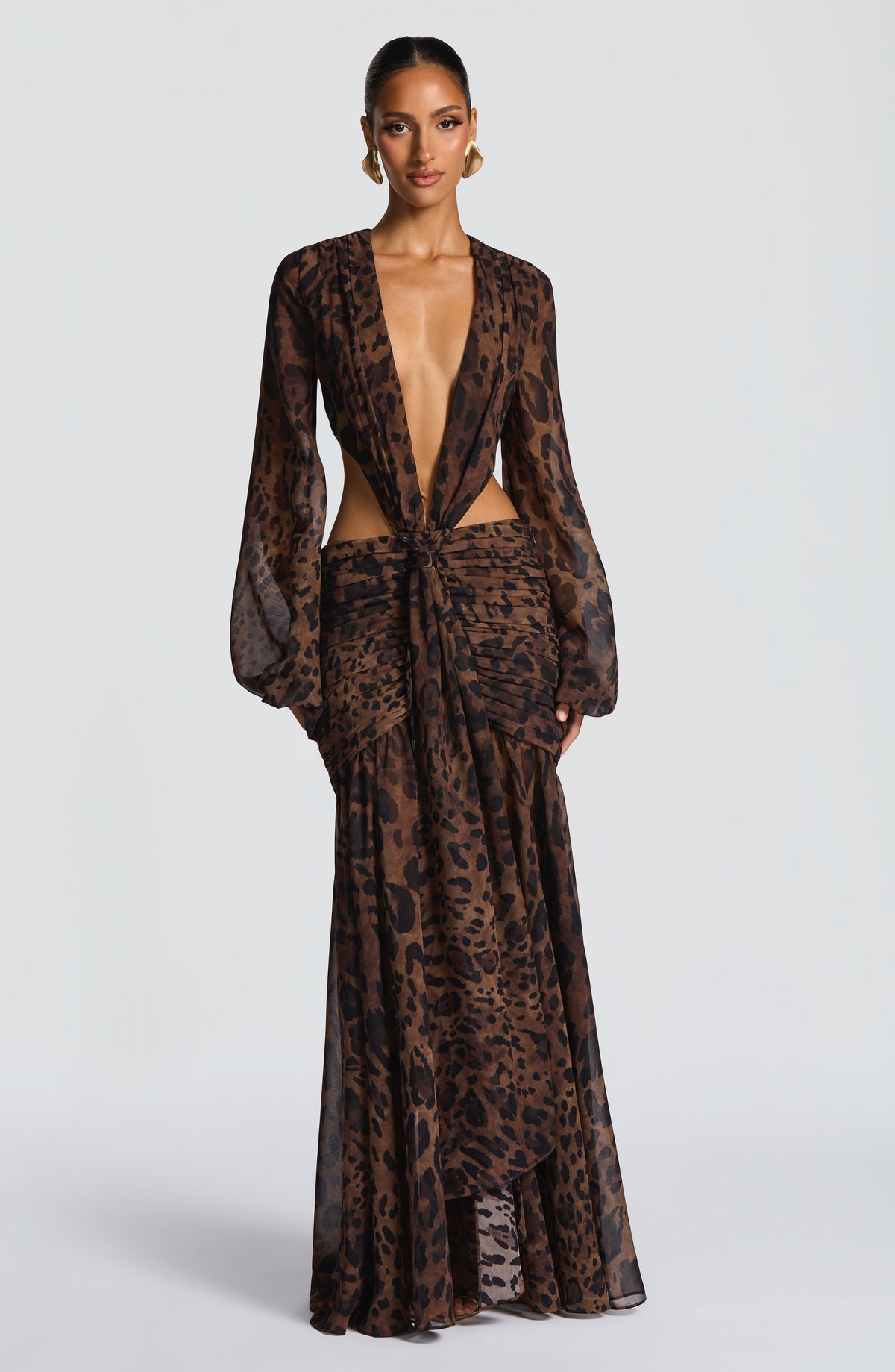 Andreia Maxi Dress in Leopard Print