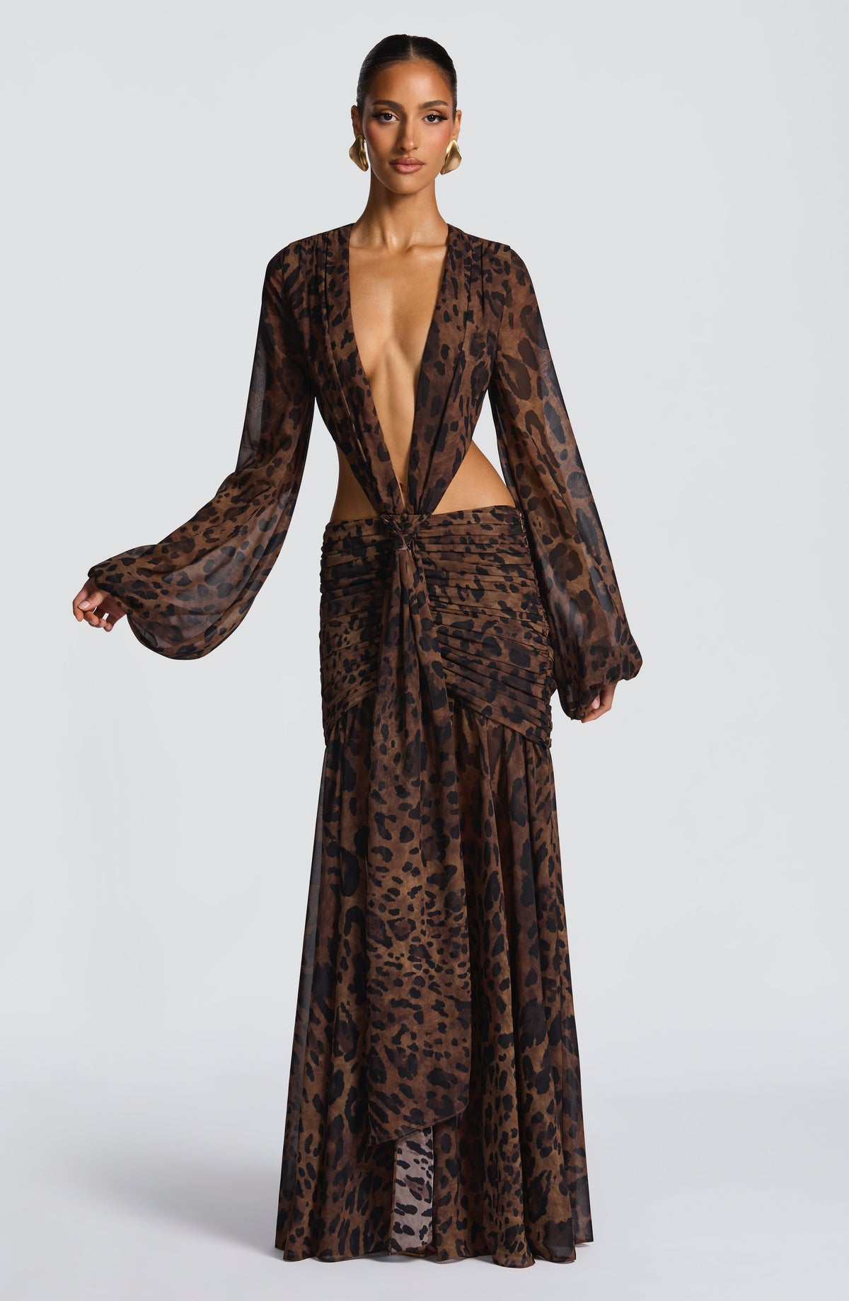 Andreia Maxi Dress in Leopard Print
