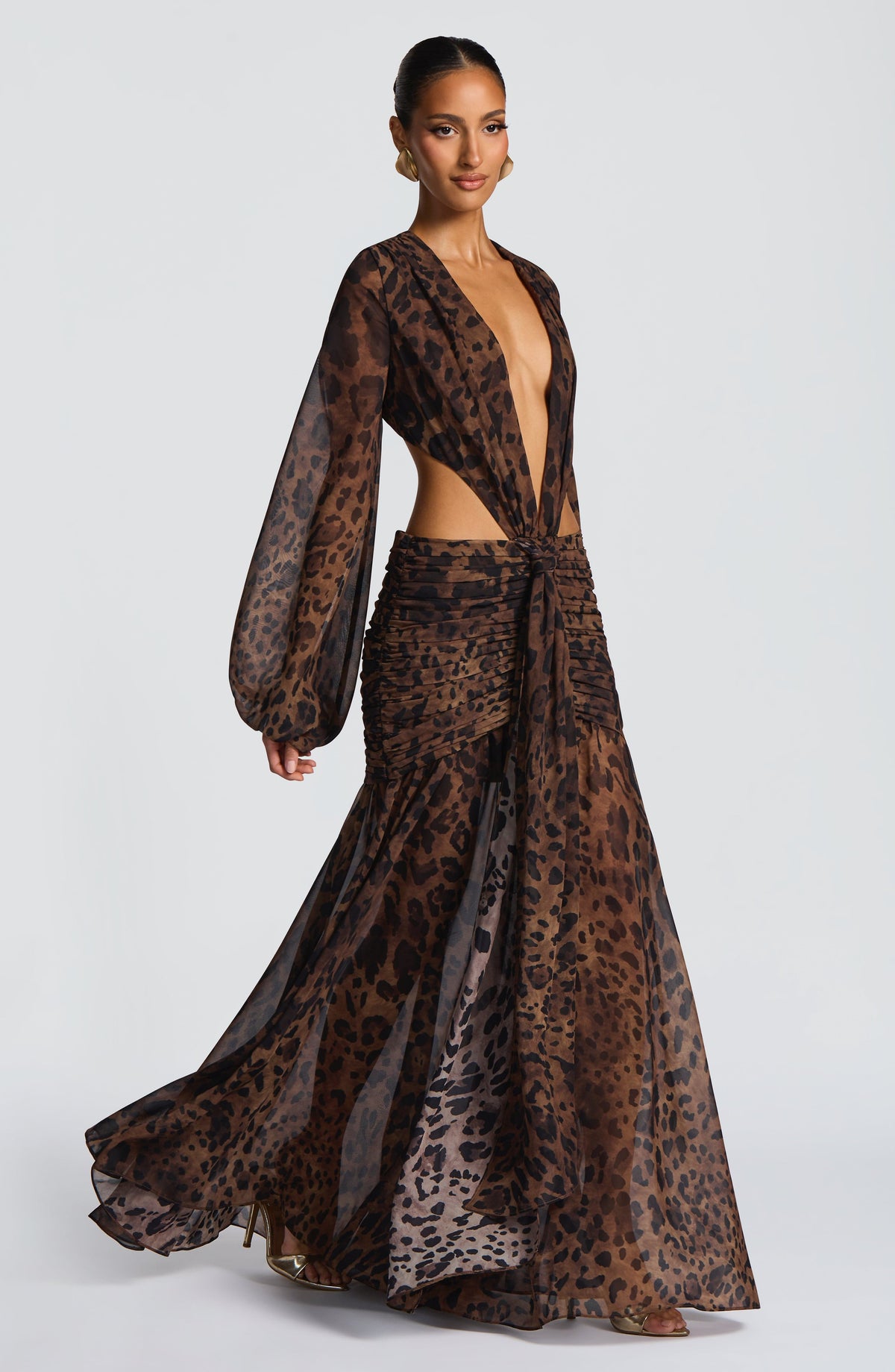 Andreia Maxi Dress in Leopard Print