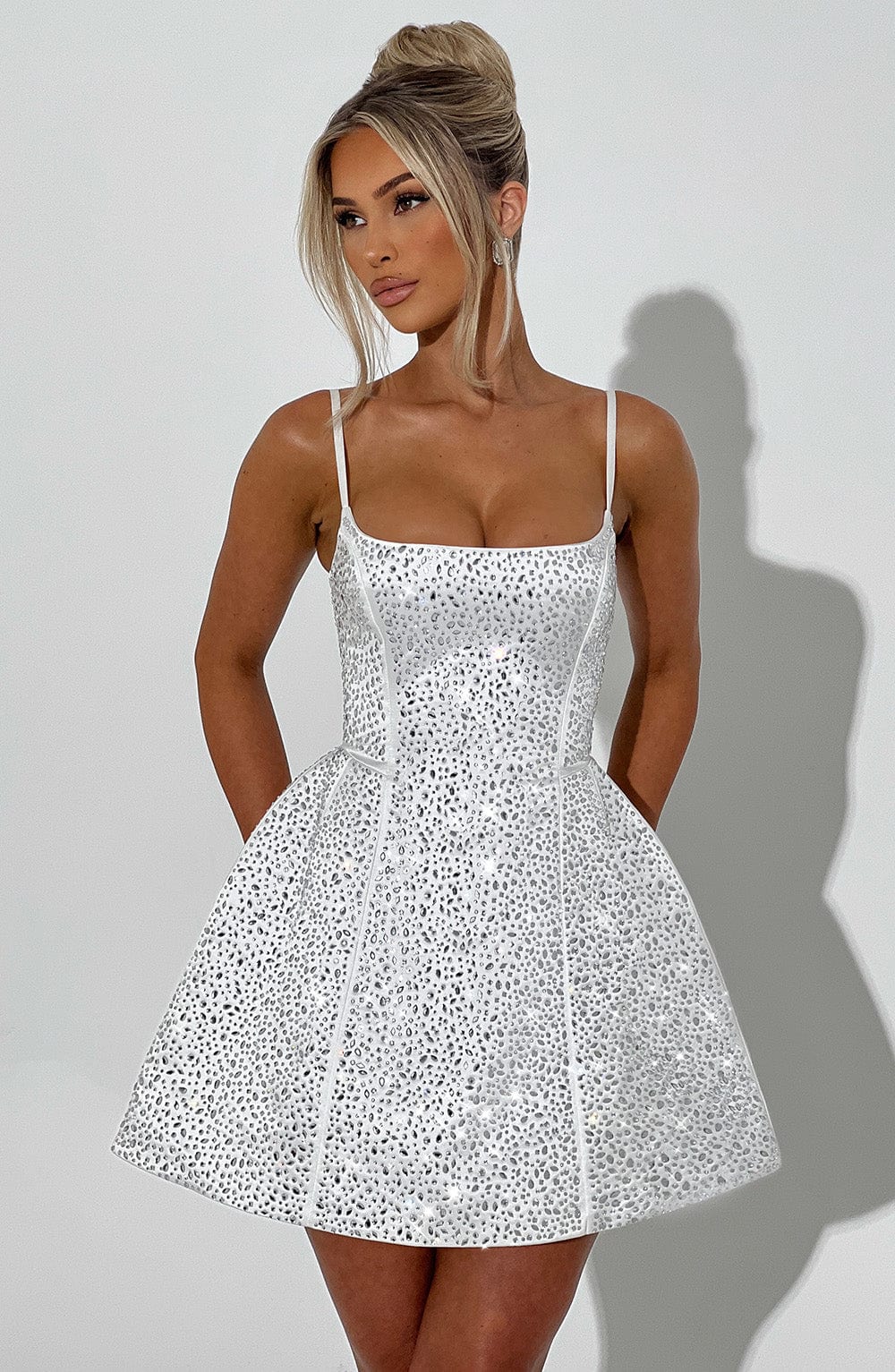 Angeline Mini Dress in Ivory