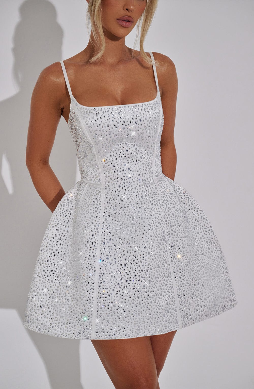 Angeline Mini Dress in Ivory