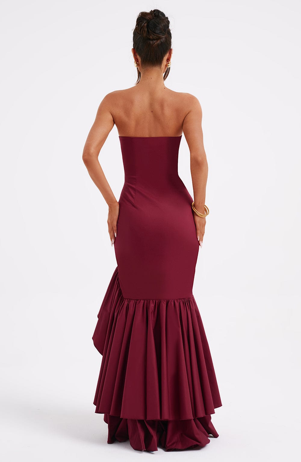 Angelique Maxi Dress in Burgundy