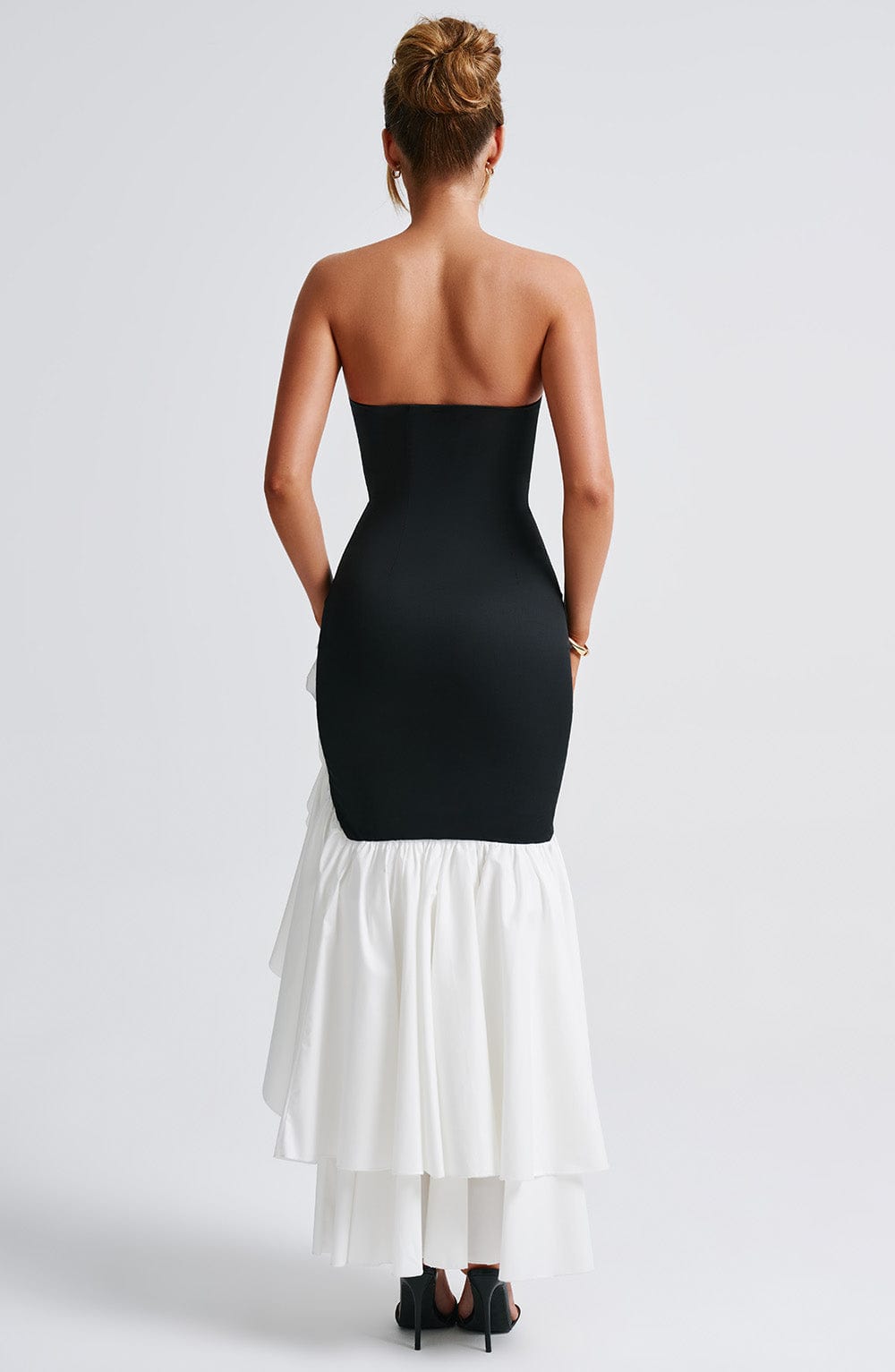 Angelique Maxi Dress in Black/White